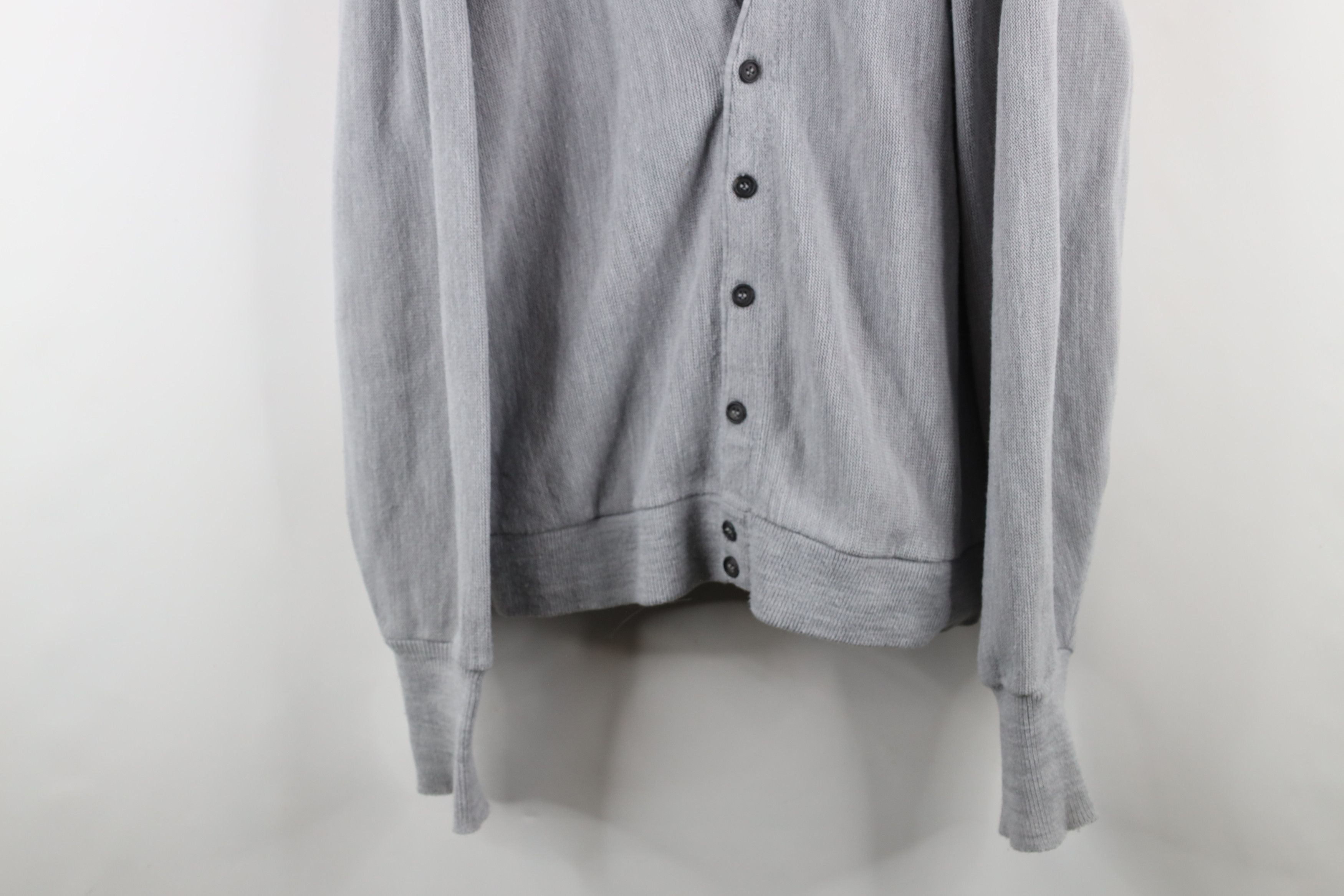 Vintage Vintage 70s Streetwear Blank Knit Cardigan Sweater Gray USA Size US XL / EU 56 / 4 - 3 Thumbnail