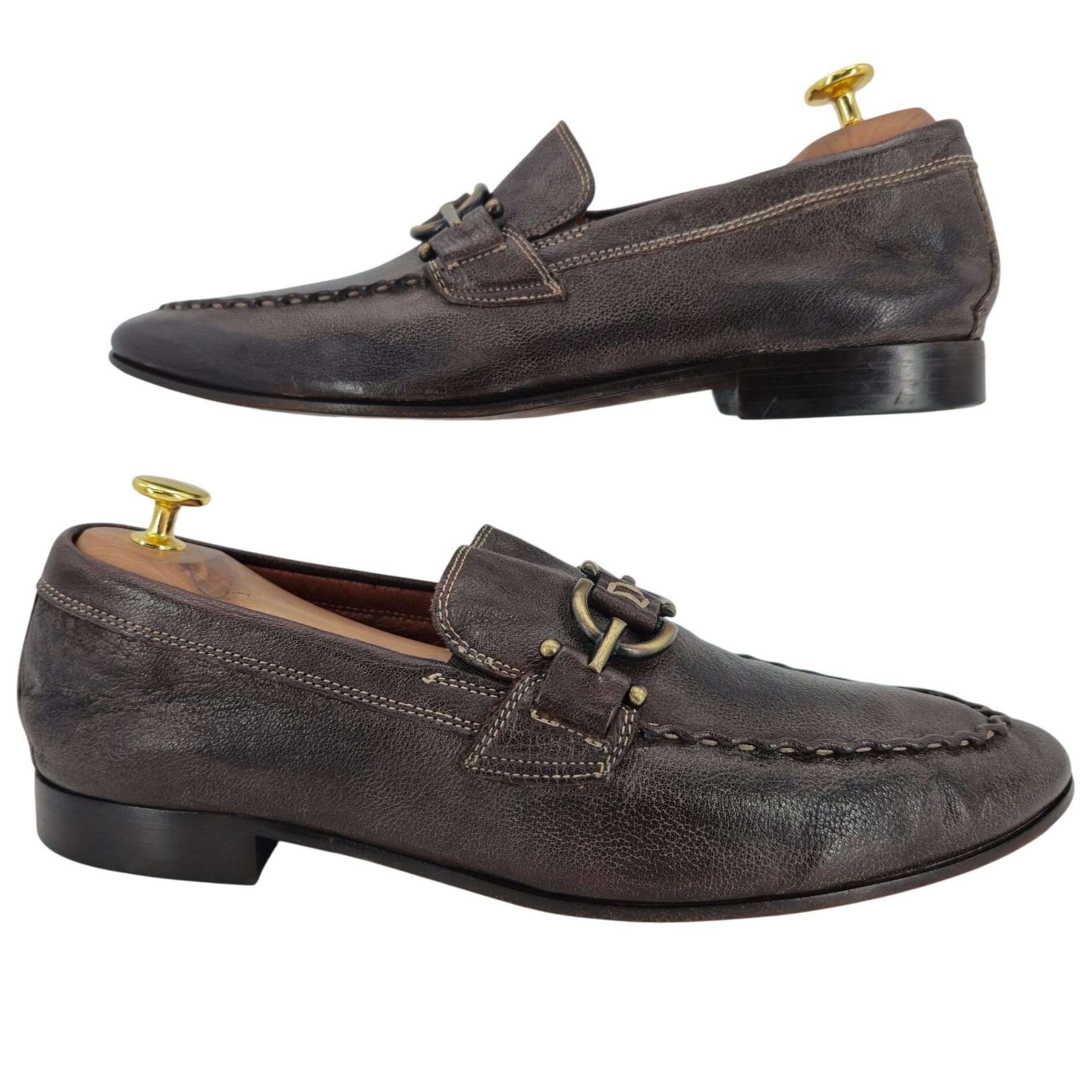 Donald Pliner Donald J. Pliner Signature Bit Loafers Mens 9.5 Brown Pebble Size US 9.5 / EU 42-43 - 7 Thumbnail