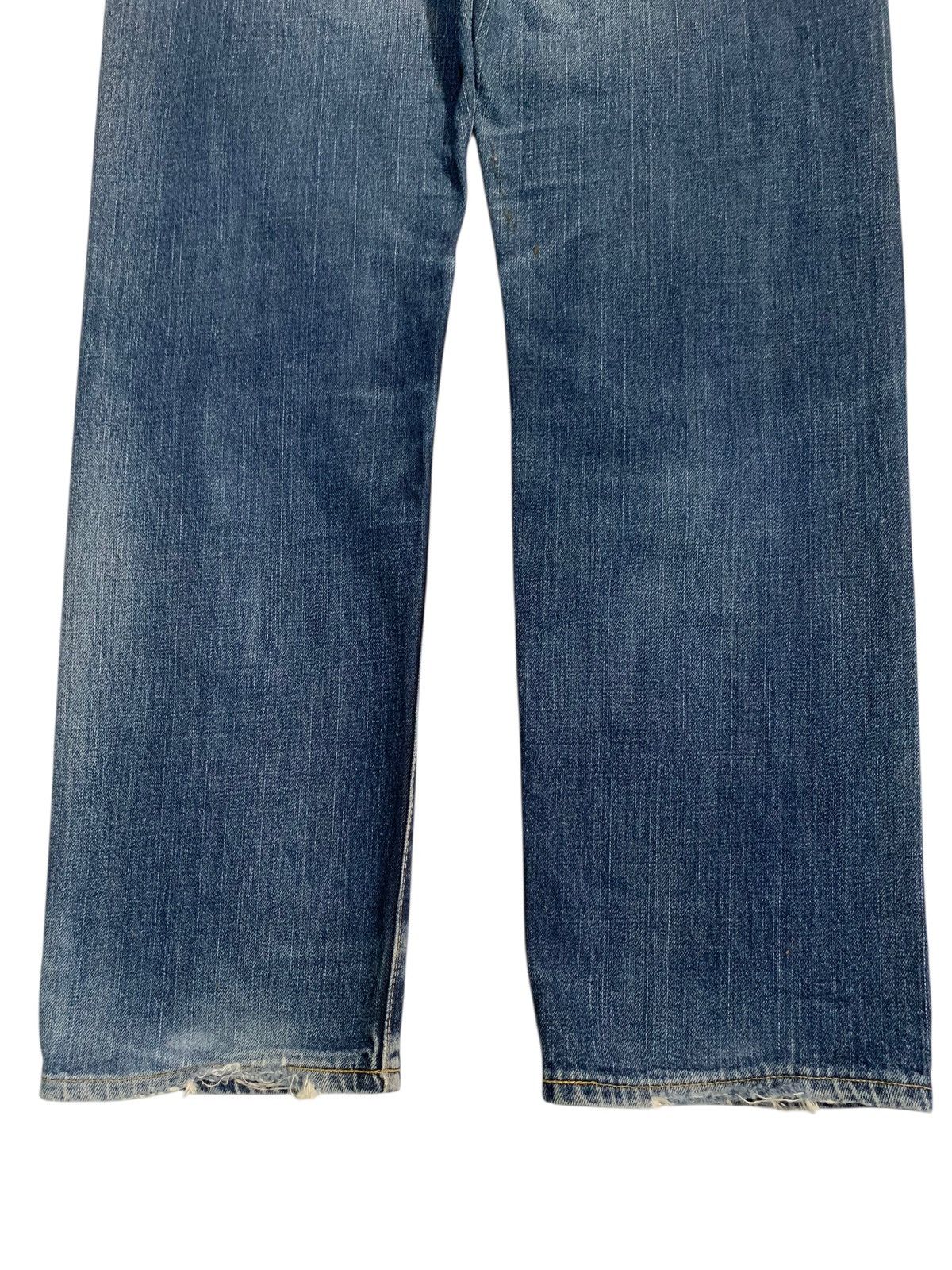 VINTAGE EDWIN 505Z SELVEDGE BUCKLE BACK DISTRESSED DENIM