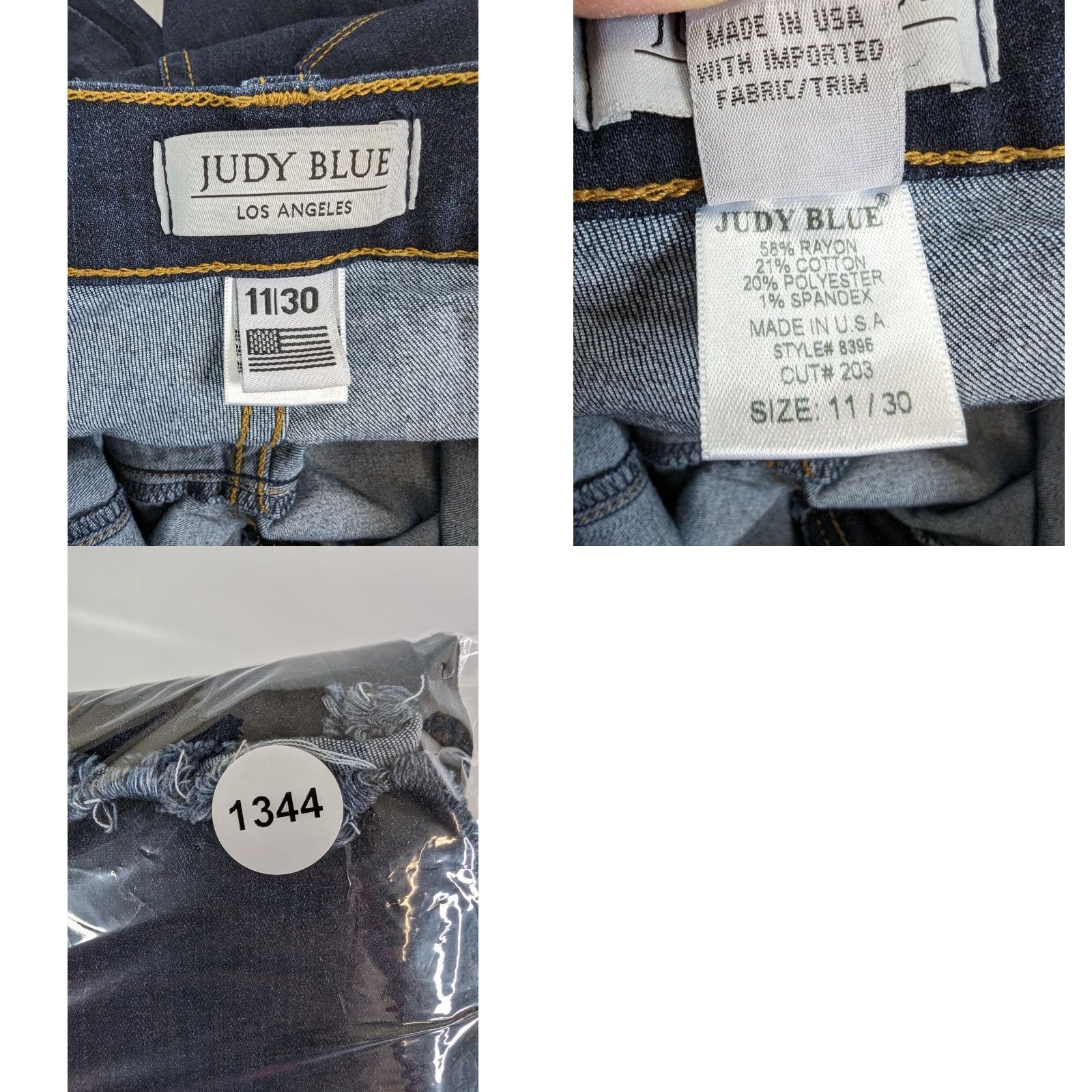 Vintage Judy Blue High Waist Super Flare Jeans 30 Blue Denim Cotton Blend Dark Wash Regular Womens Jeans Trend 90s Style- Flared USA 8396 Size 30" / US 8 / IT 44 - 9 Thumbnail