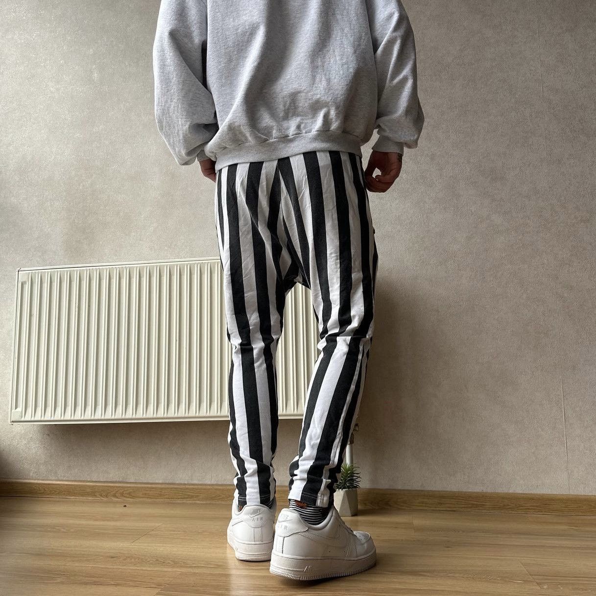 Japanese Brand VTG Striped Baggy Harem Pants Grunge Punk Issey Miyake Style Size US 29 - 4 Thumbnail