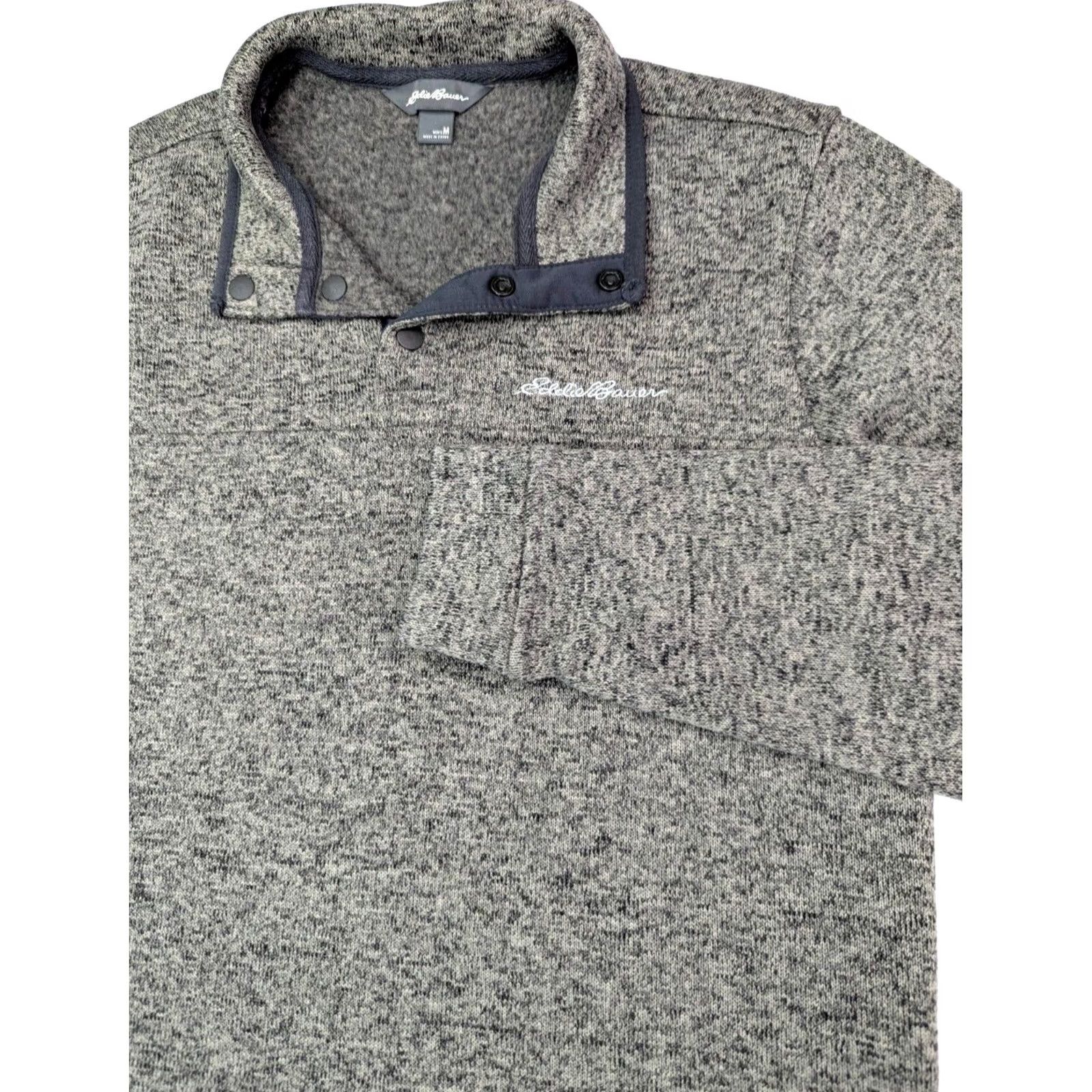 Eddie Bauer Eddie Bauer Sweater Pullover Fleece Men M Gray Outdoor Gear 1/4 Snap Button Size US M / EU 48-50 / 2 - 2 Thumbnail