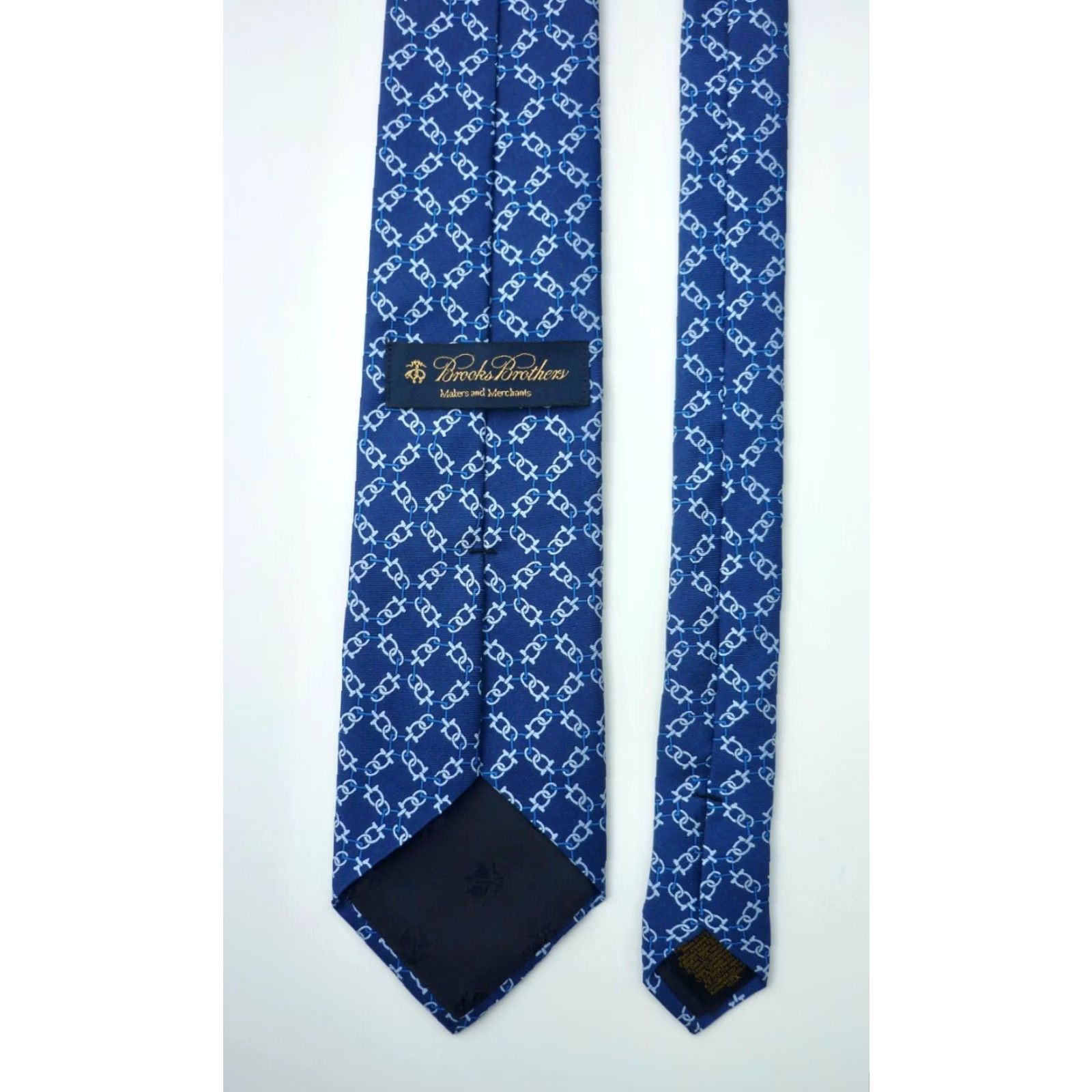 Brooks Brothers Brooks Brothers Makers and Merchants Silk Tie Printed in Italy Made in USA Men's Tie Geometric Blue Silk 61" Long 3.25" Wide Mens Size ONE SIZE - 7 Thumbnail