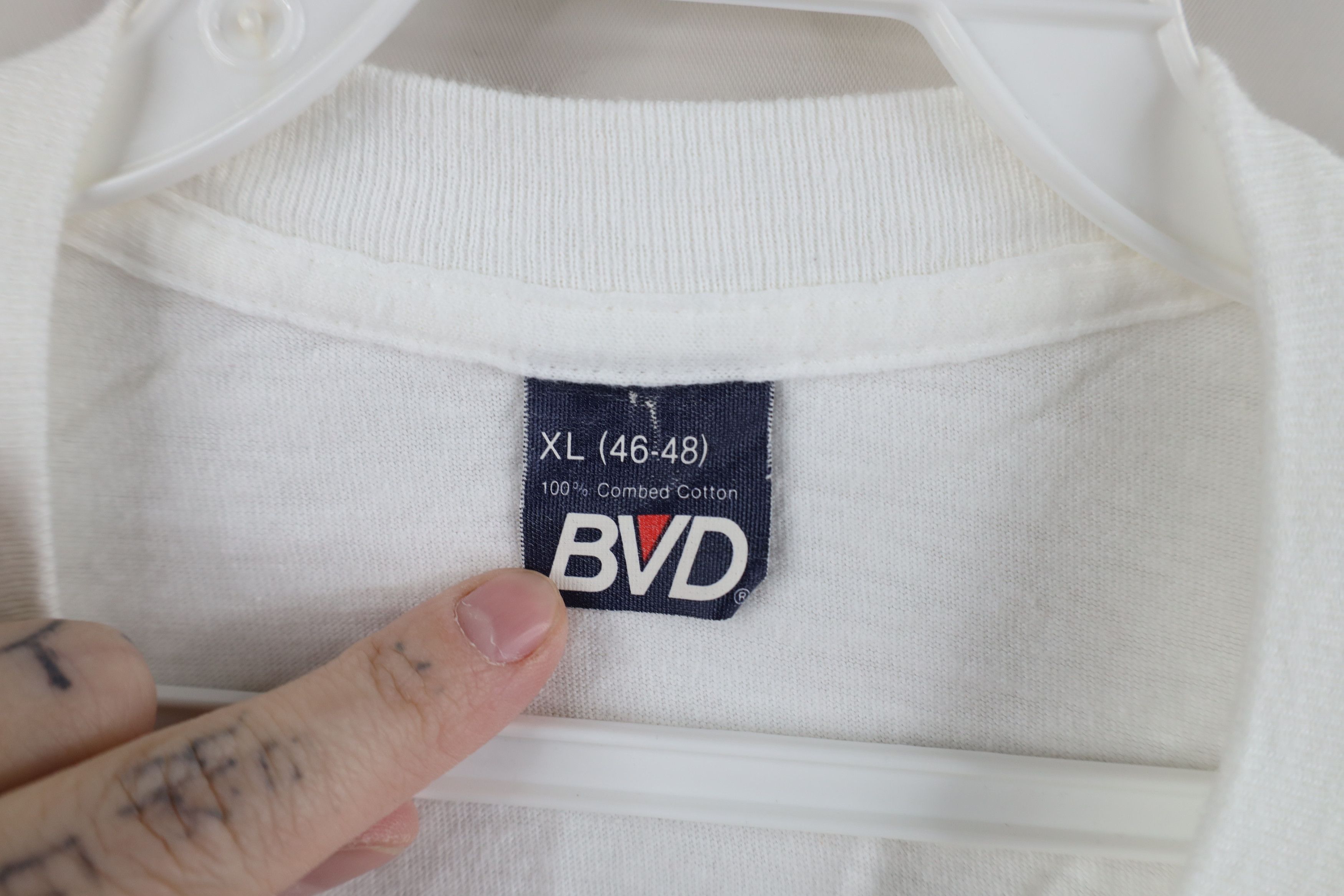 Vintage Vintage 90s Streetwear Cotton Short Sleeve T-Shirt White USA Size US XL / EU 56 / 4 - 4 Thumbnail