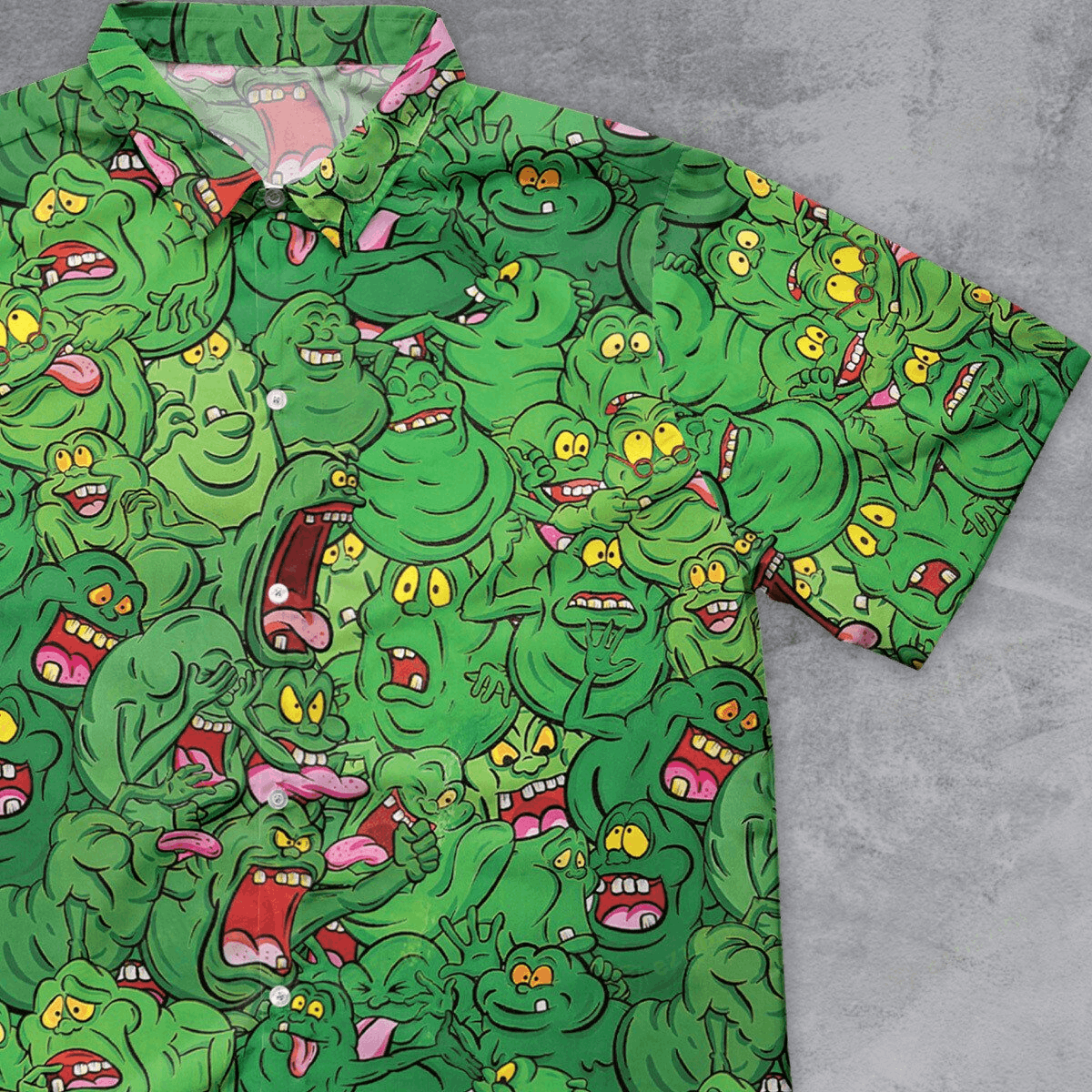 Designer × The Unbranded Brand Slimer Ghostbusters Button Down Shirt – 80s Movie Shirt Size US M / EU 48-50 / 2 - 1 Thumbnail
