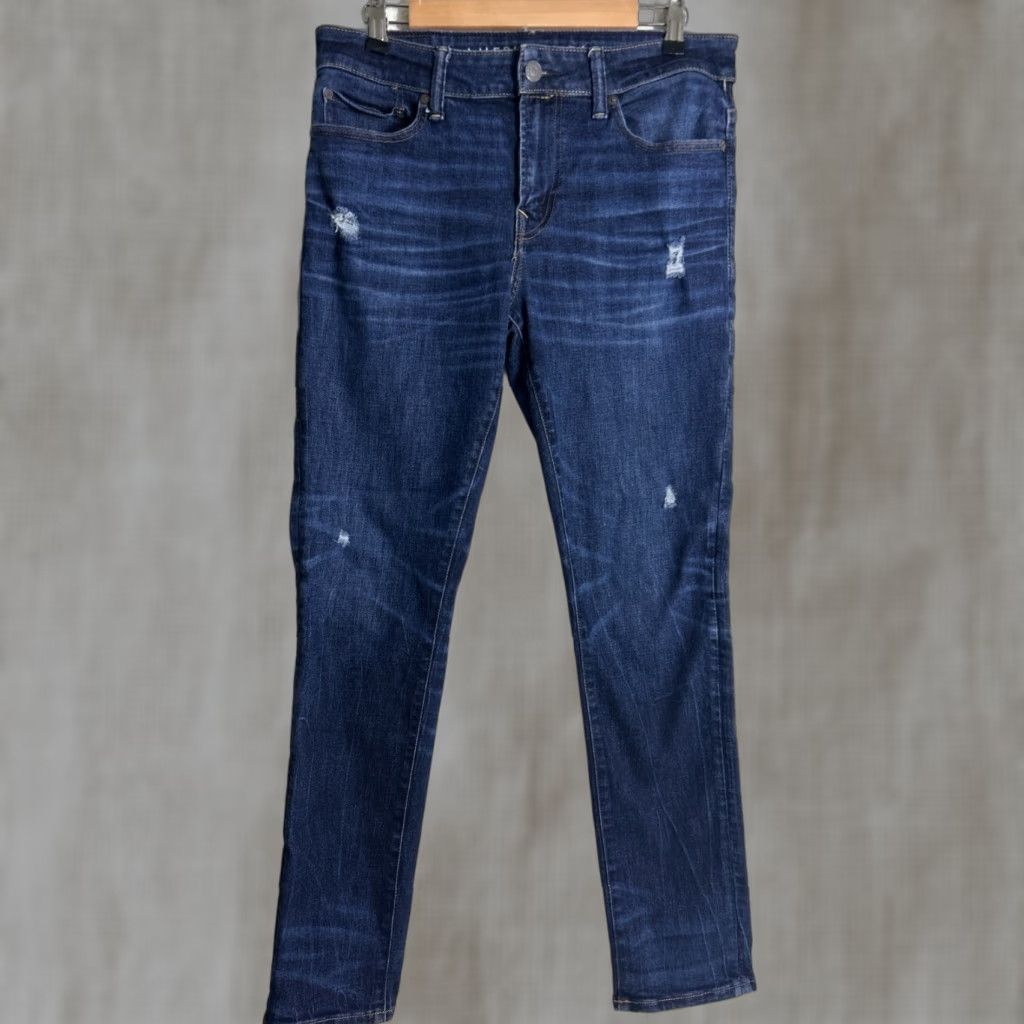 american eagle Next Level Airflex jeans Dark Wash Distressed Size 32x32 Skinny