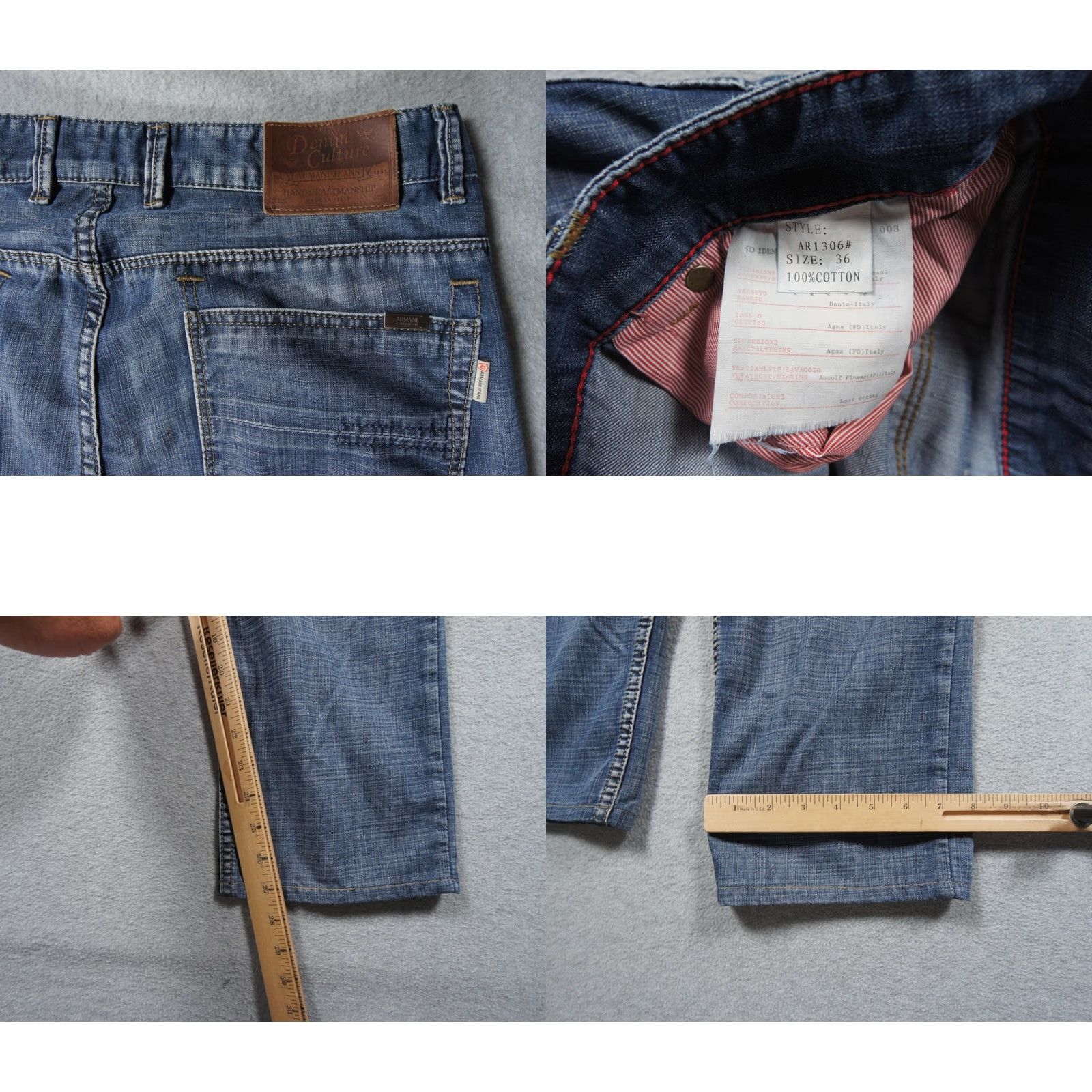 Vintage Armani Jeans Mens 36 Blue Denim Pants Straight Leg Italy Luxury Casual 35x27 Jeans, Regular, Cotton, Denim, 27 Inseam, Blue, Logo, Vintage No, Mens Size US 36 / EU 52 - 8 Thumbnail