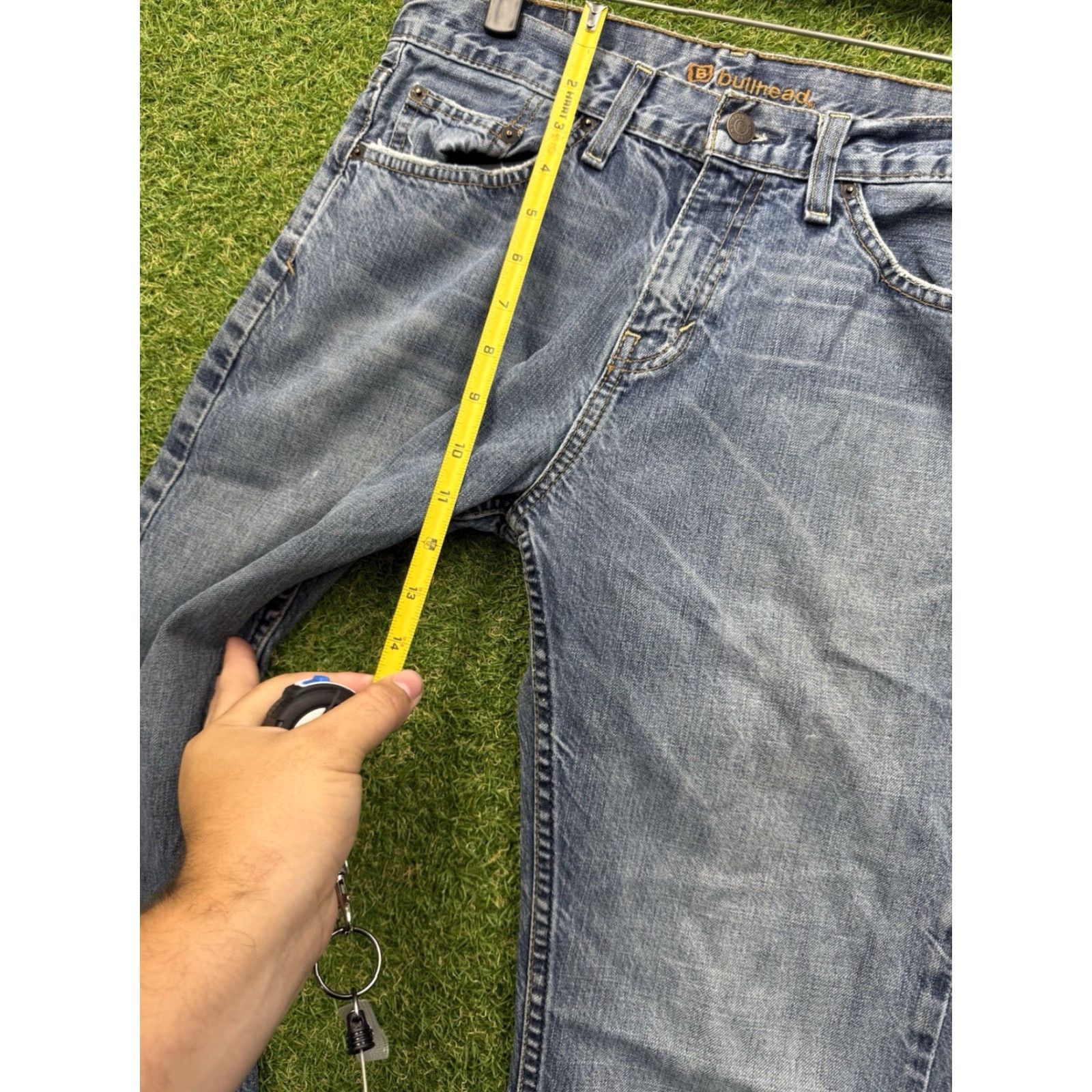 Vintage VINTAGE Bullhead Jeans Mens Slim Boot Cut Casual Distressed Cotton 29x29 90s Grunge Logo Size US 29 - 7 Thumbnail
