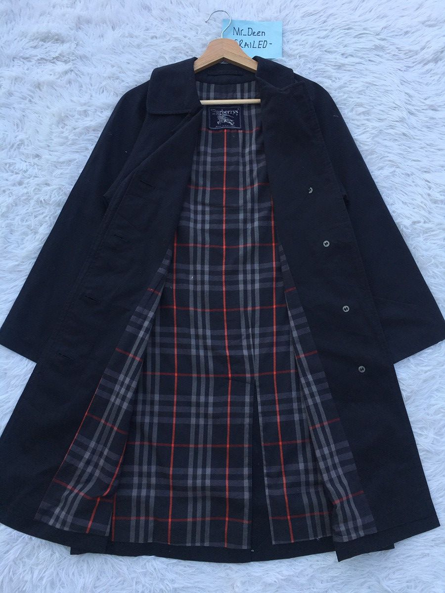 Burberry Rare Vintage Blueberry Long Coat Checkered Size S / US 4 / IT 40 - 1 Thumbnail