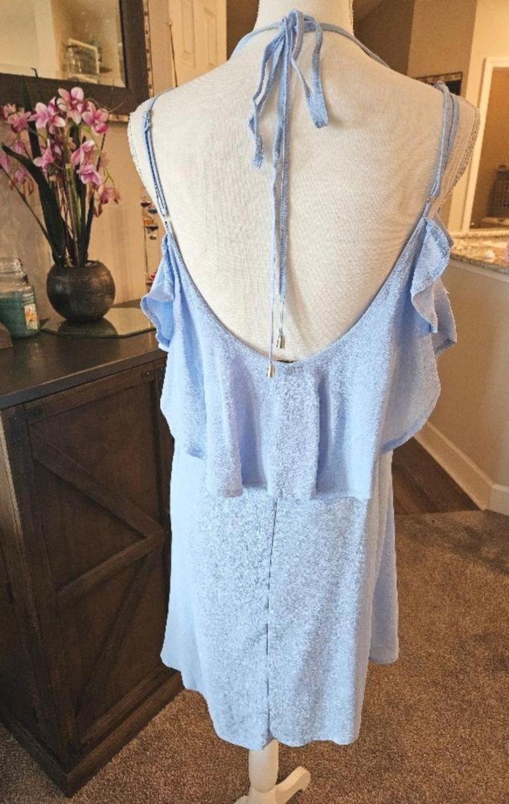 Designer A. Peach Stylish Cold Shoulder Dress - Light Blue # 53 Size M / US 6-8 / IT 42-44 - 3 Thumbnail