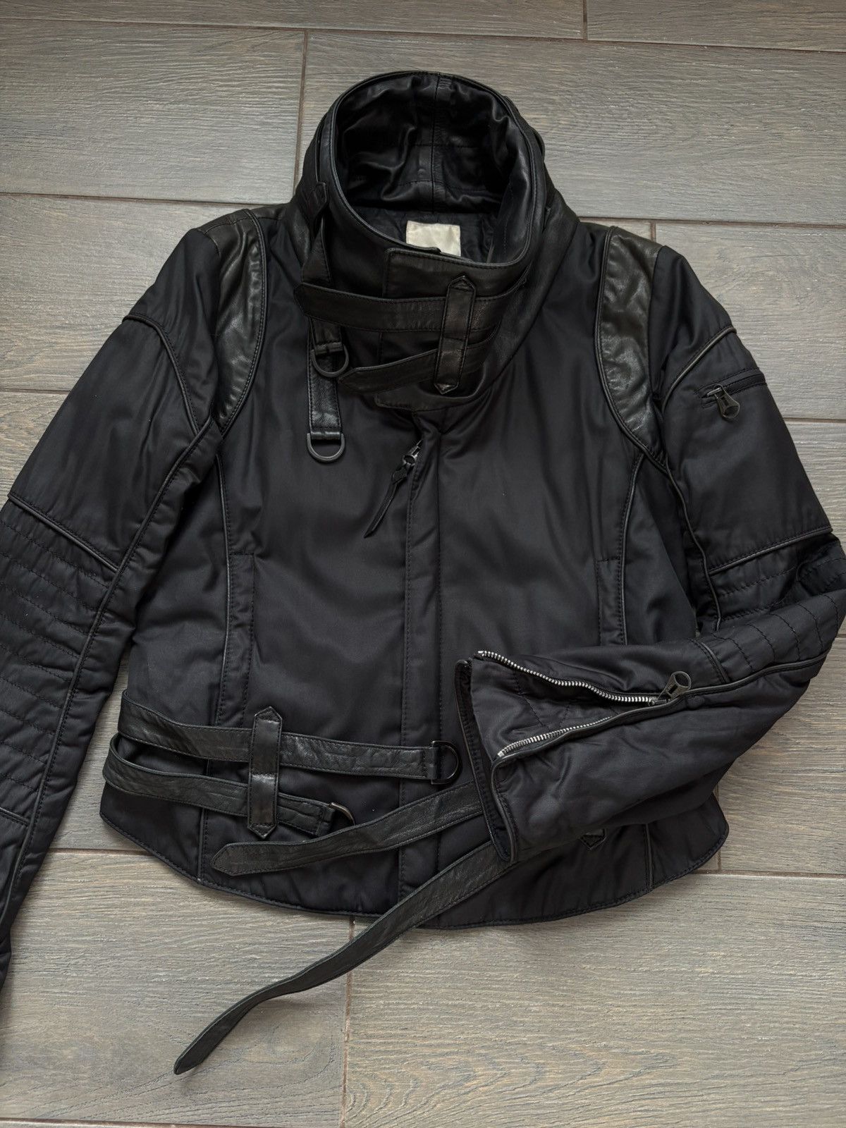 Diesel Rare Diesel Leather Belted Biker Avant Garde Jacket sz L Size L / US 10 / IT 46 - 8 Thumbnail