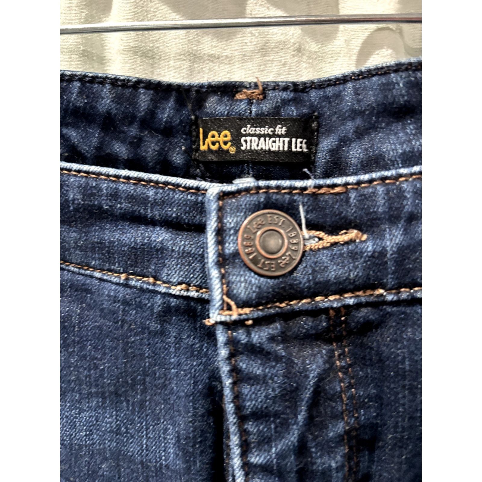 Lee LEE Women's Dark Blue Classic Fit Straight Leg Jeans Sz 14P Size 36" / US 14 / IT 50 - 4 Thumbnail