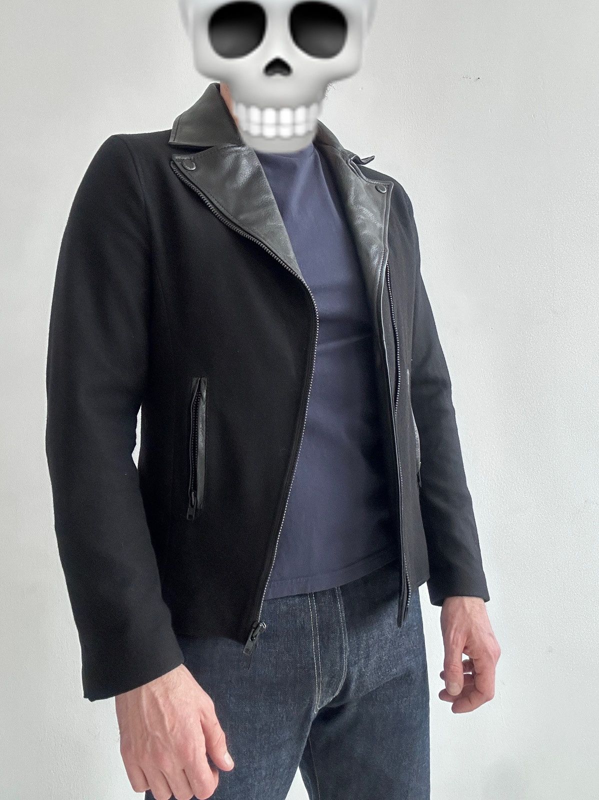 DRYKORN Vintage Wool Leather Biker Jacket Size US M / EU 48-50 / 2 - 2 Thumbnail