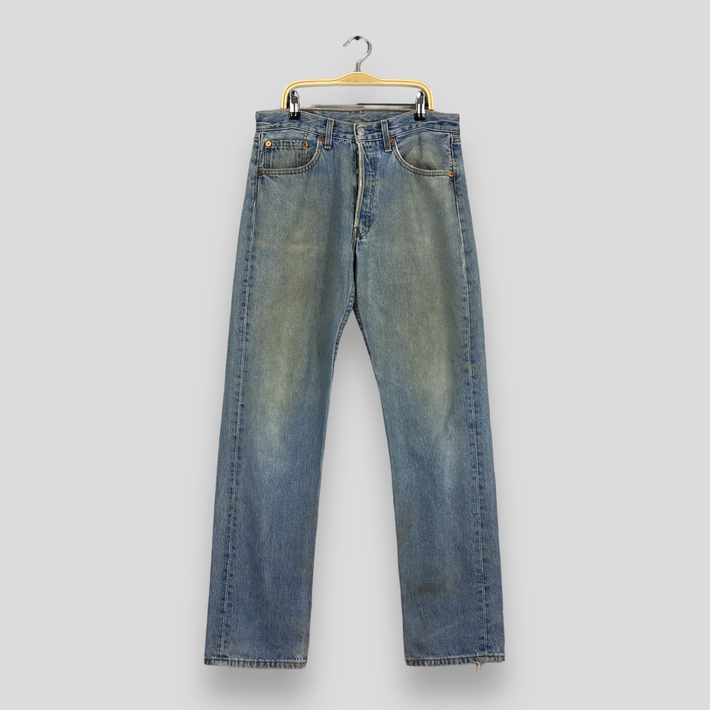 Levi's Size 31x33 Vintage 90s Levi's 501 Faded Blue Jeans S1489 Size US 31 - 1 Thumbnail