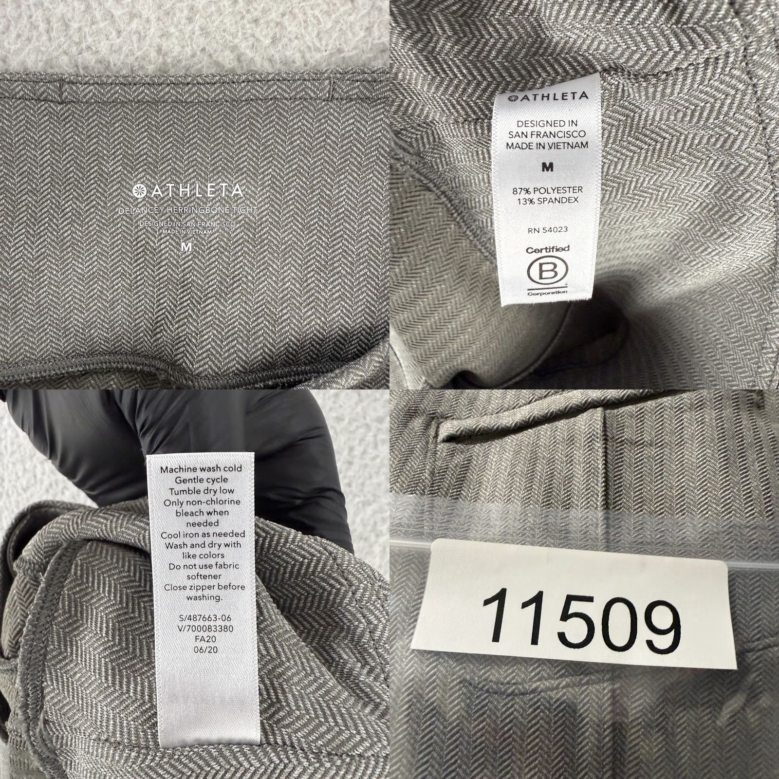 Athleta Athleta Delancey Herringbone Tight Leggings Womens Medium Gray Pull On Stretch Size 32" / US 10 / IT 46 - 9 Thumbnail
