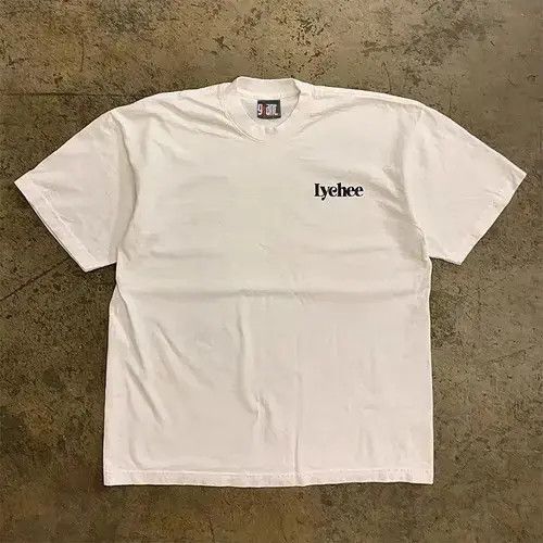 VIBE Kimiko x Yuri White retro loose lychee print cotton t-shirt Size US M / EU 48-50 / 2 - 4 Thumbnail