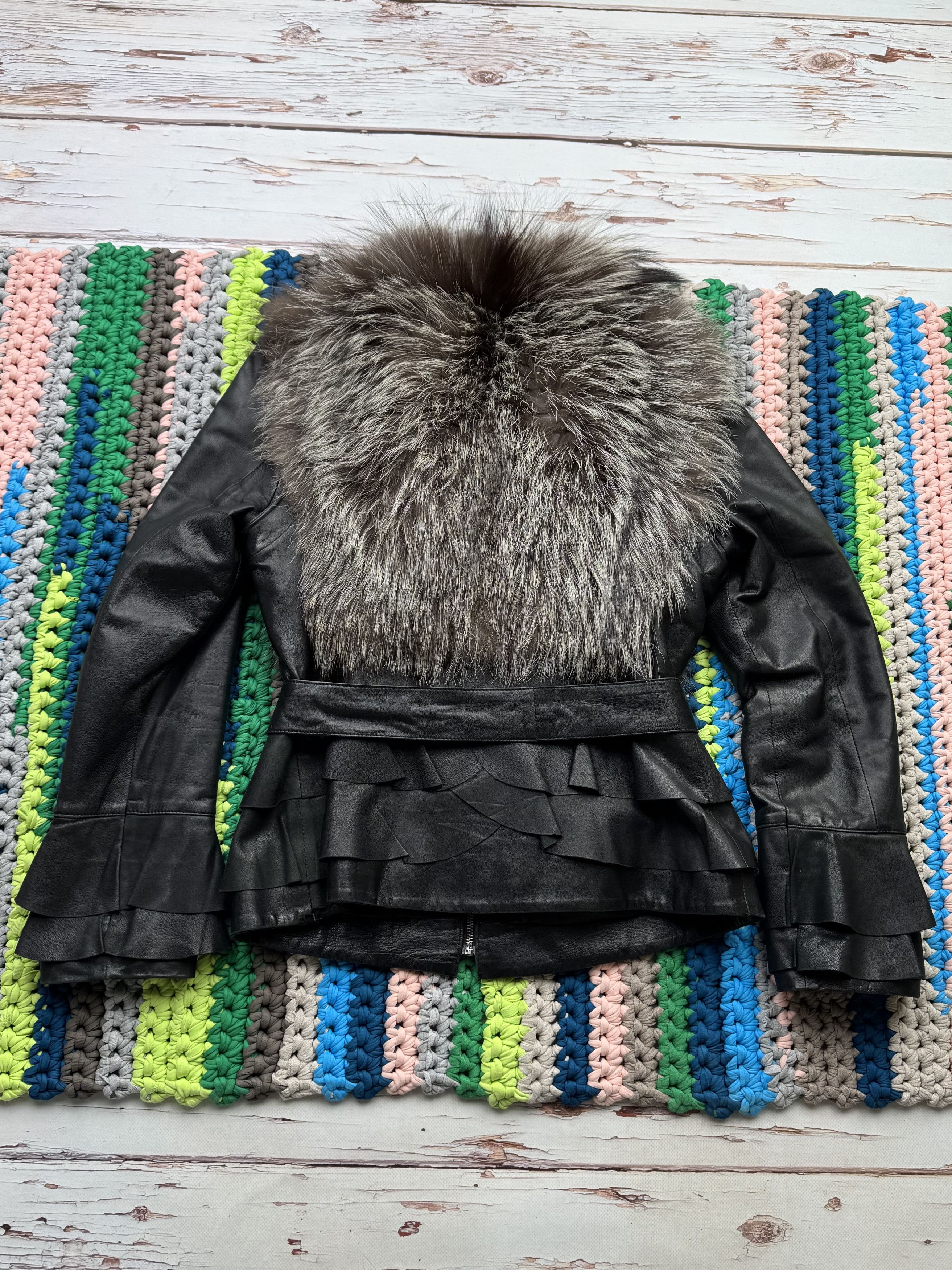 Hysteric Glamour Vintage Cropped Leather Jacket With Fur Details (V22)(D15) Size S / US 4 / IT 40 - 9 Thumbnail