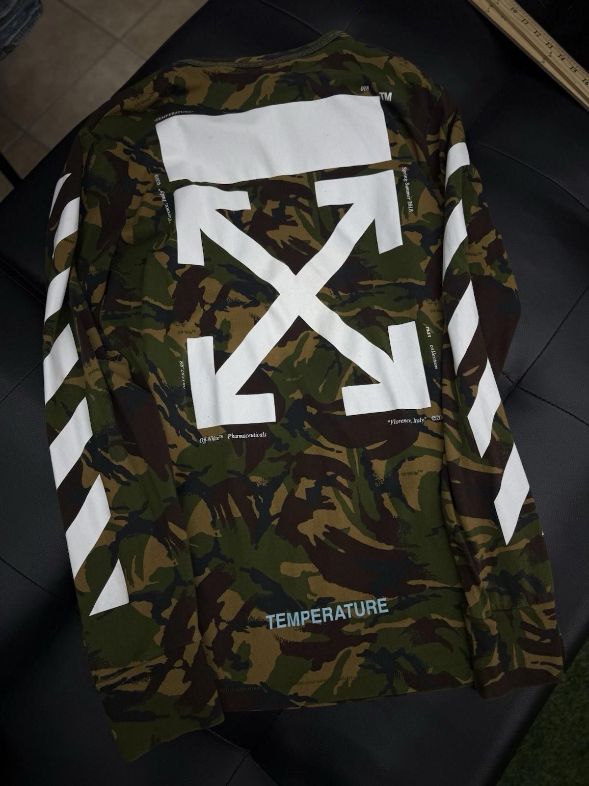 Off-White Off White Camouflage Long Sleeve Tshirt Size XL “Temperature Size US XL / EU 56 / 4 - 9 Thumbnail