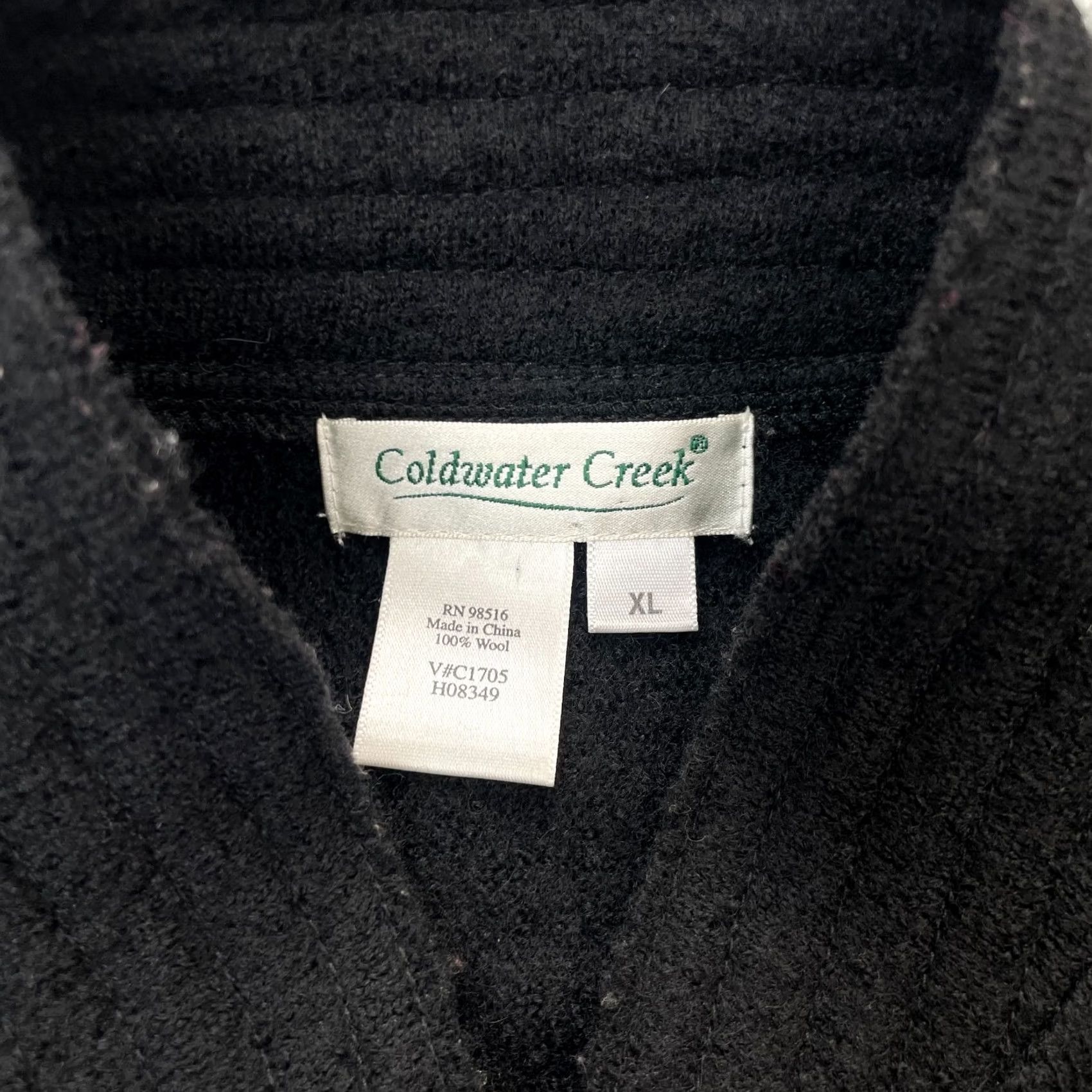 Coldwater Creek Coldwater Creek Jacket Womens XL Black Wool Coat Open Front Warm Winter Size XL / US 12-14 / IT 48-50 - 3 Thumbnail