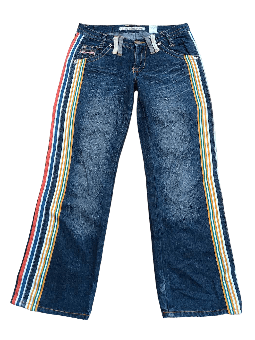 image of Vintage Blue Moon Blue With Stripe & Embroidery Denim, Men's (Size 32)