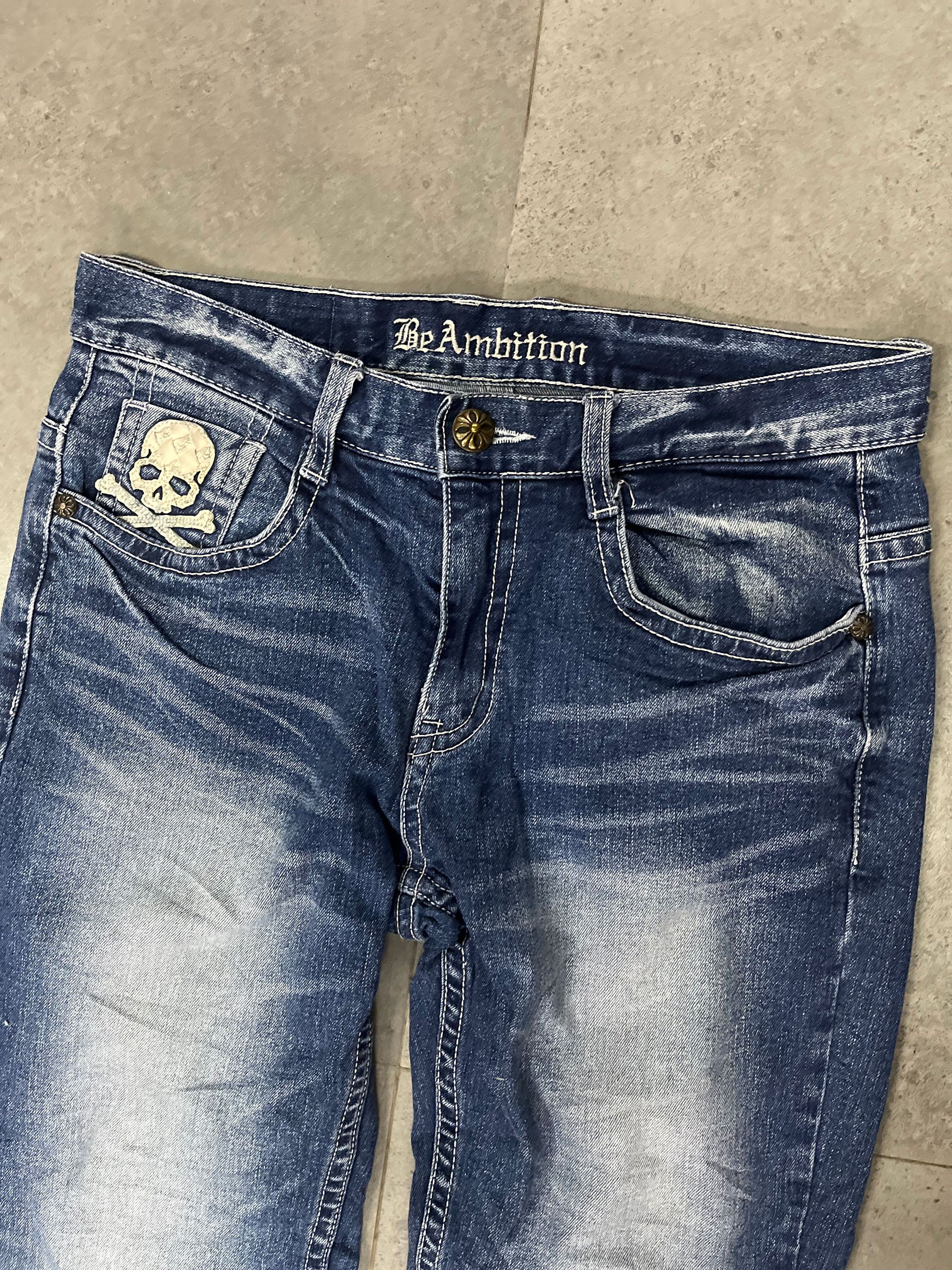 Designer Be Ambition Skull Patches Crafted Jeans Size US 32 / EU 48 - 2 Thumbnail