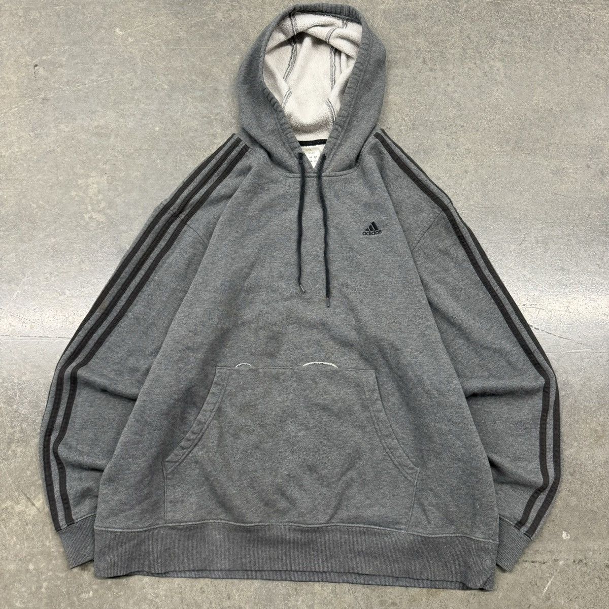 Adidas Y2K ADIDAS GREY EMBROIDERED HOODIE | Grailed