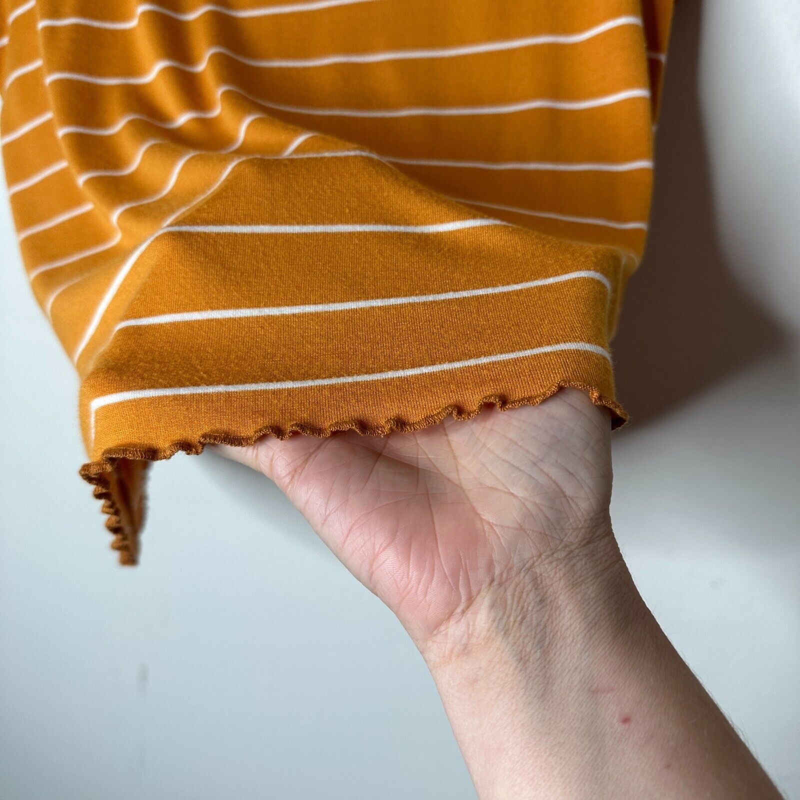 Forever 21 Forever 21 Orange White Stripe Short Sleeve Lettuce Edge 0X Size XS / US 0-2 / IT 36-38 - 4 Thumbnail