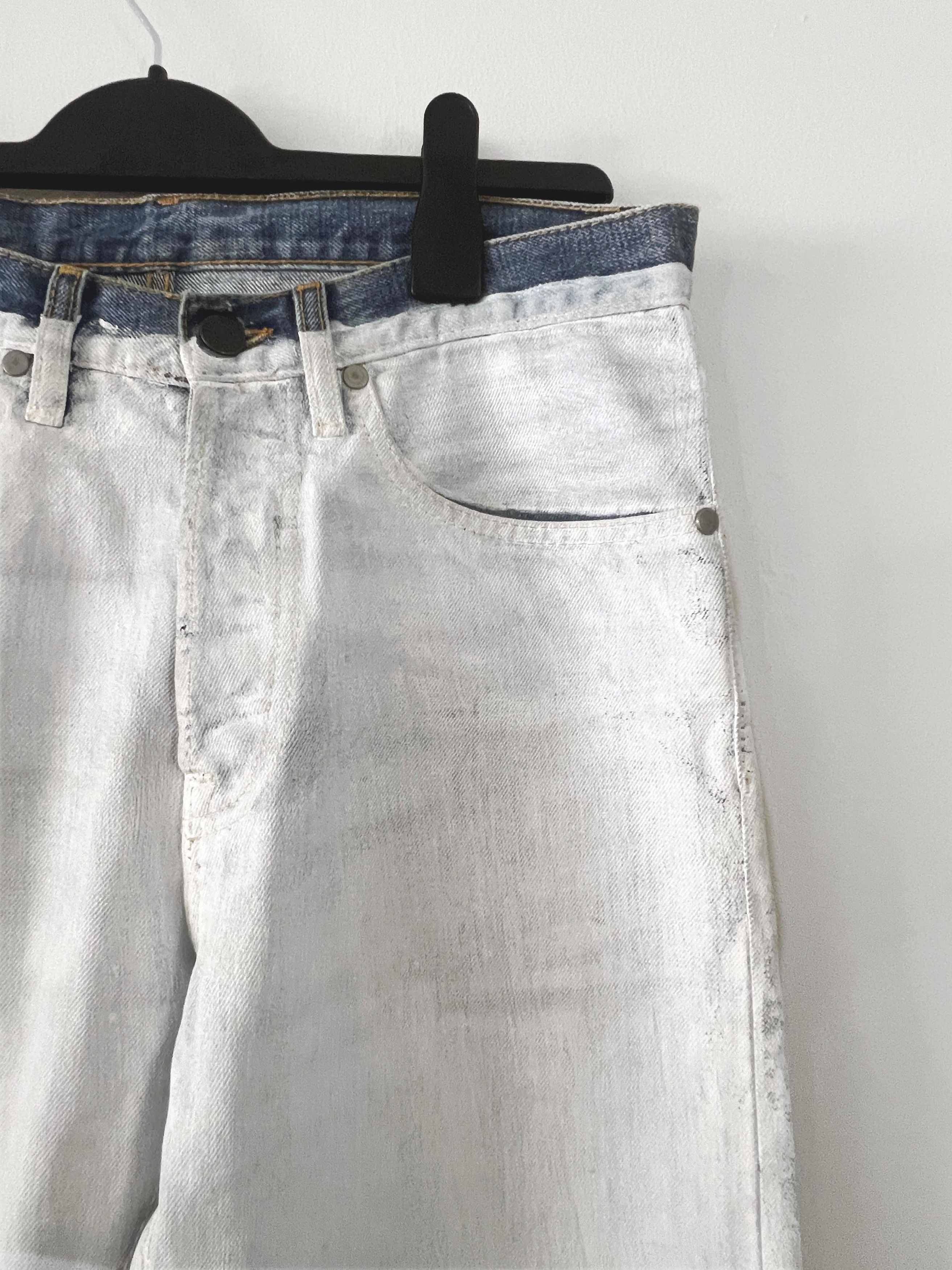 Dries Van Noten Dries Van Noten White Painted Denim Jeans Size US 30 / EU 46 - 4 Thumbnail