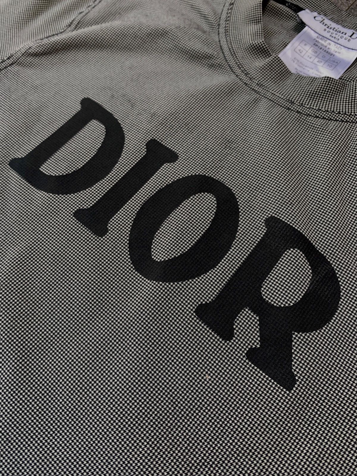 Dior 2000s Logo Checkered Jersey Top by John Galliano - Medium Size US S / EU 44-46 / 1 - 4 Thumbnail