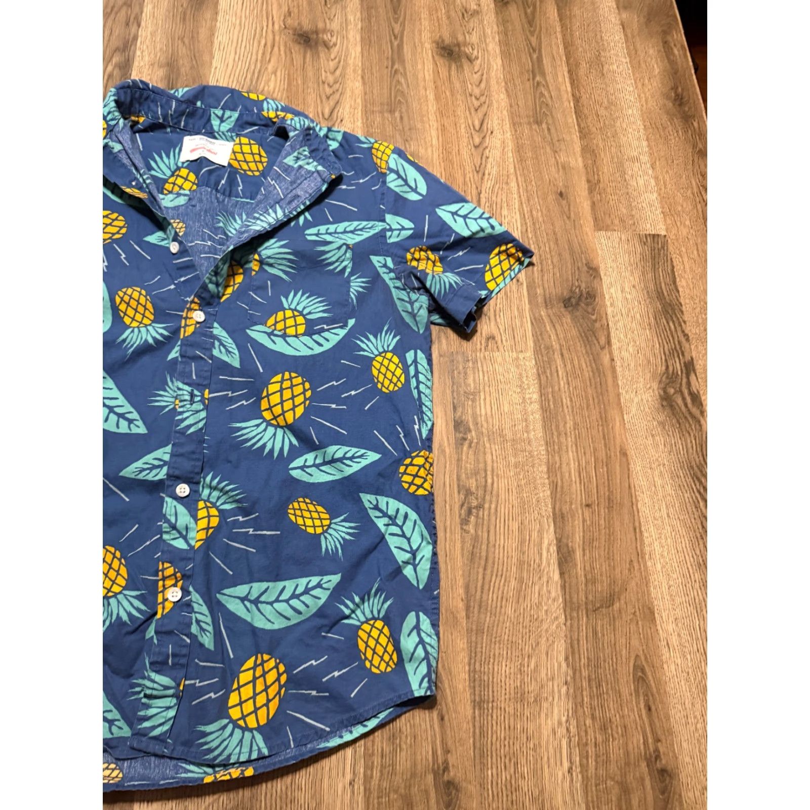Vintage Urban Pipeline Shirt Men's Medium Blue Green Yellow Button Up Pineapples Size US M / EU 48-50 / 2 - 4 Thumbnail