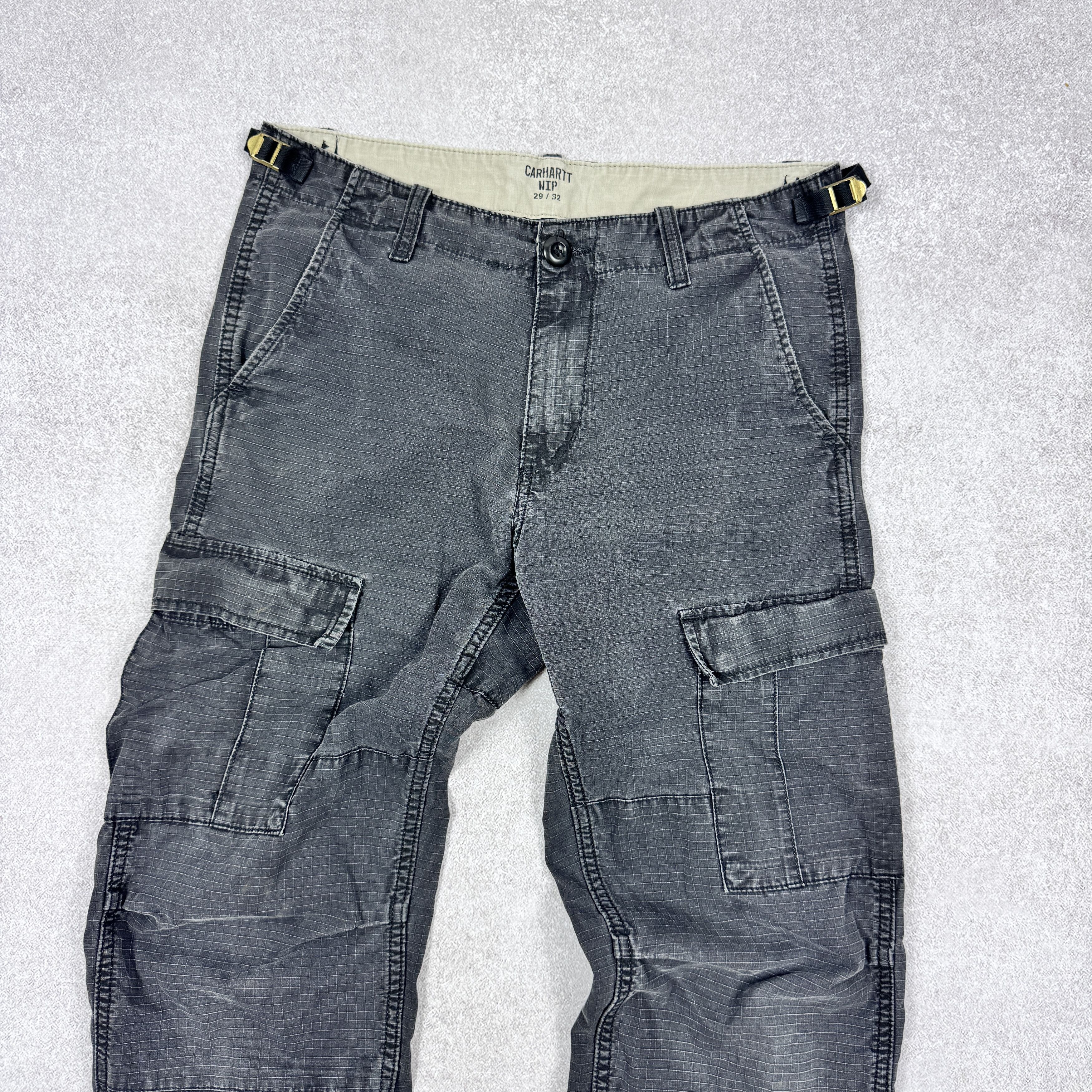 Carhartt Men`s CARHARTT Aviation Black Distressed Cargo Pants Size 29 Size US 29 - 4 Thumbnail