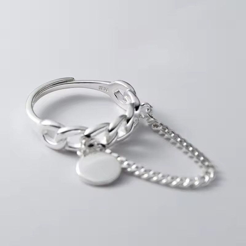 Jewelry Hollow Geometric Chain Ring Size ONE SIZE - 4 Thumbnail