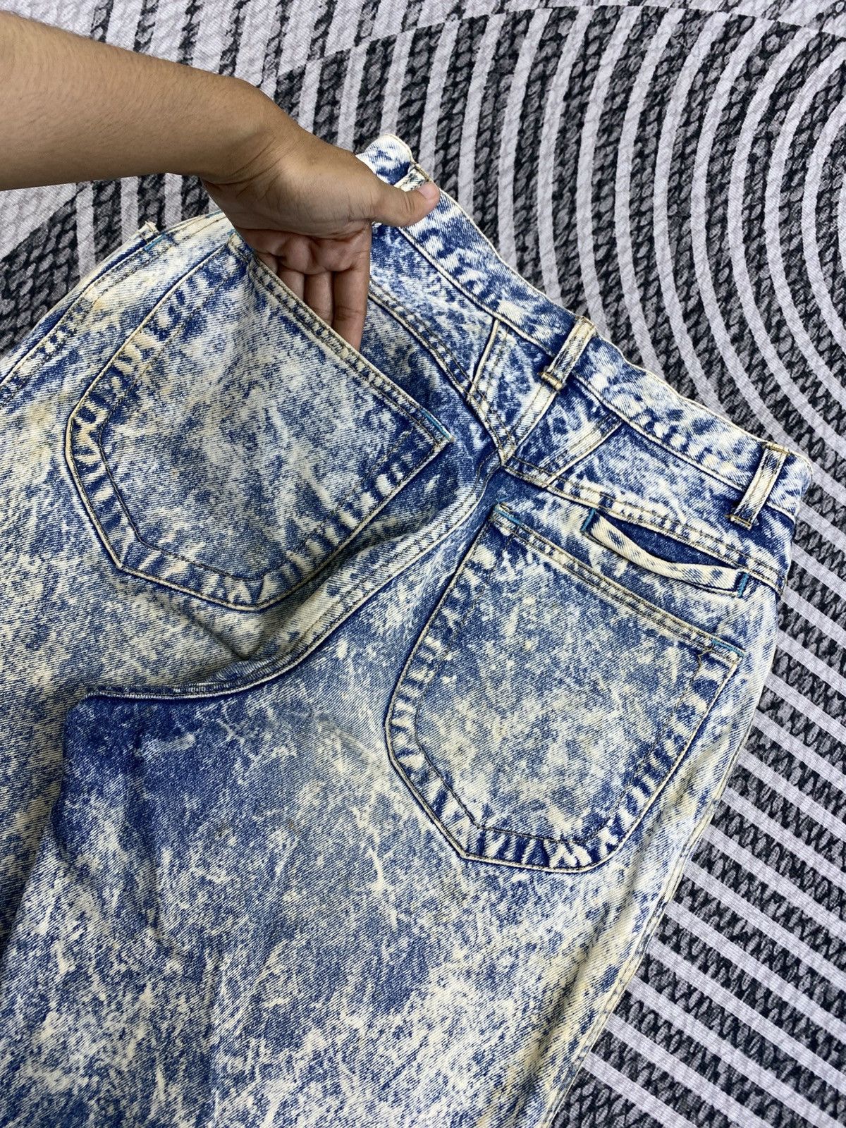 Japanese Brand Vintage Gold Rush Blue Washed Stain Jeans Size US 26 / EU 42 - 11 Thumbnail