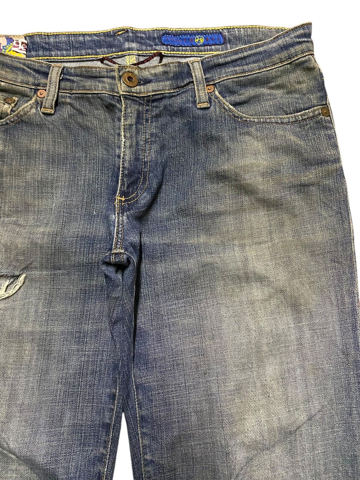 If Six Was Nine Rare Vintage Adriano Goldschmied Distressed Flare Jeans Size US 32 / EU 48 - 8 Thumbnail