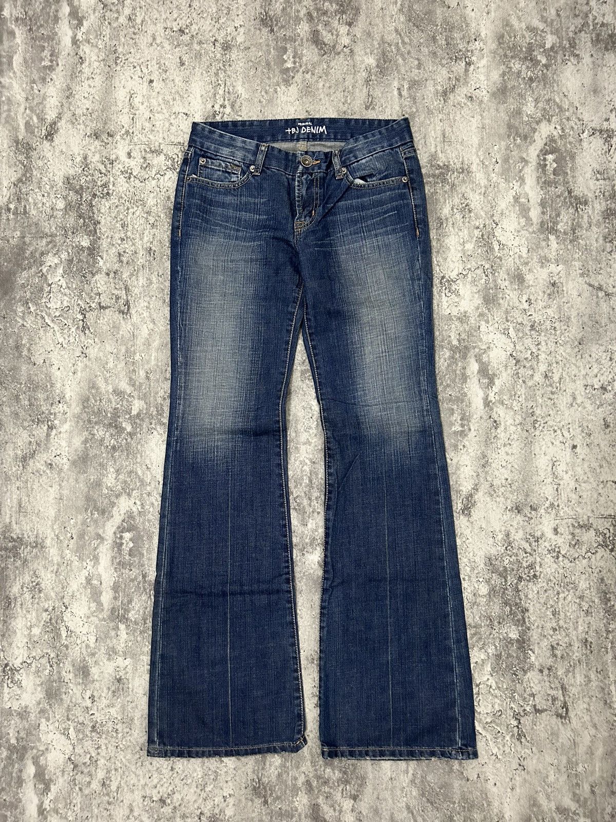If Six Was Nine × Japanese Brand × Le Grande Bleu (L.G.B.) TBJ Denim Mud Wash Flare Pants Size US 29 - 1 Thumbnail