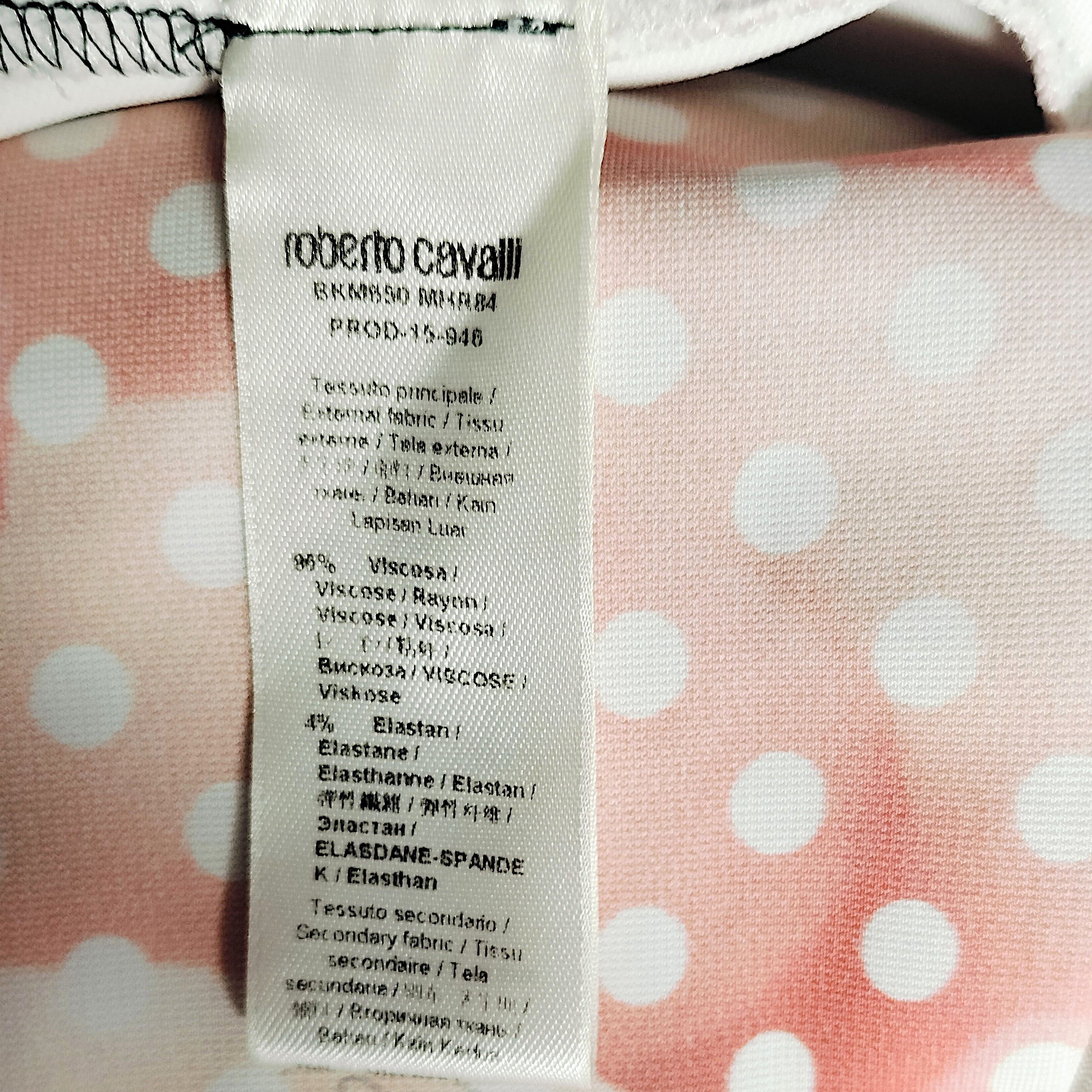 Roberto Cavalli Authentic Rose & Polka Dot Bodycon Dress Size S / US 4 / IT 40 - 7 Thumbnail