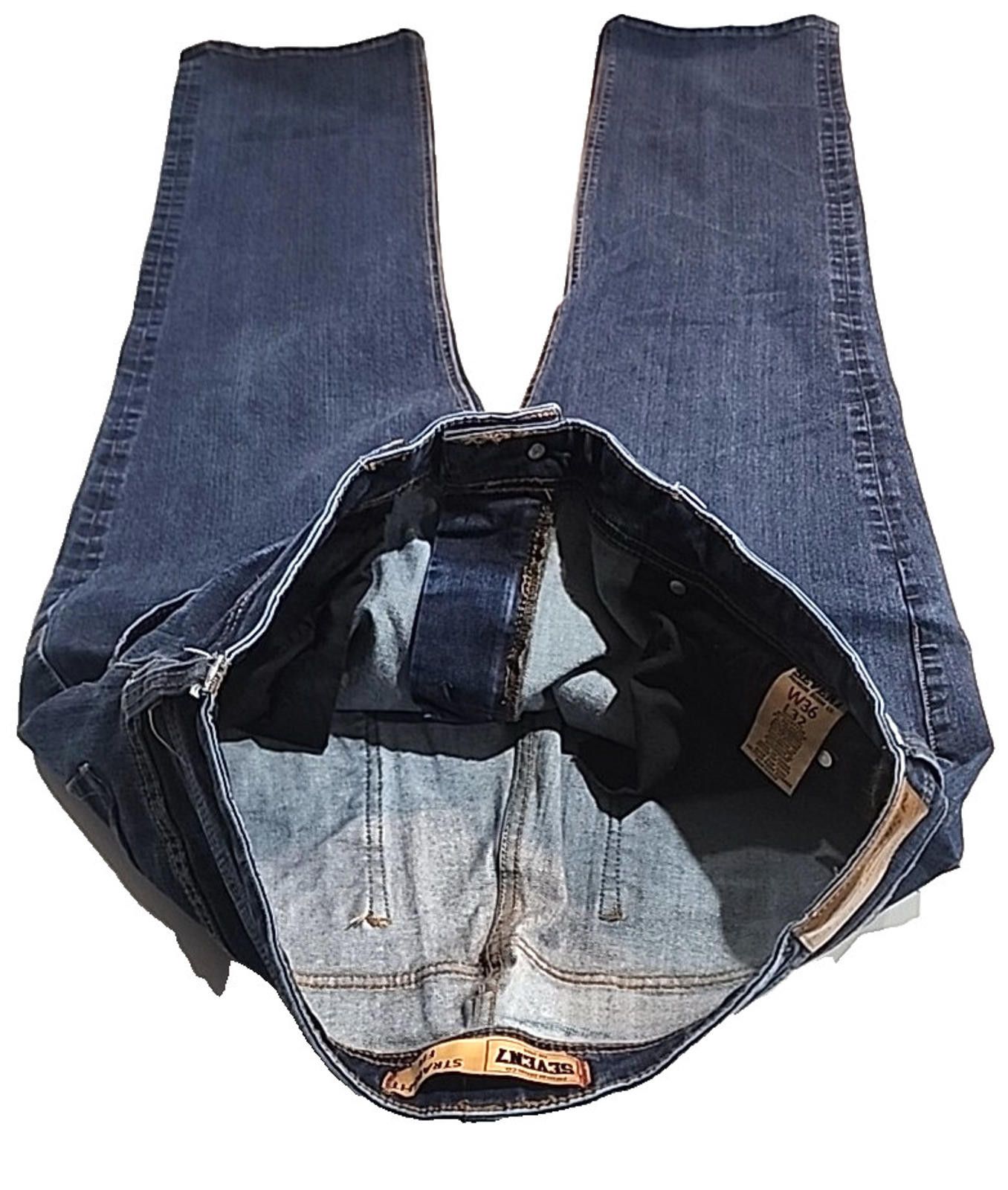 Seven 7 Seven7 Men’s Blue Jeans Straight Denim Actual 34Wx29L S7A1 Size US 34 / EU 50 - 5 Thumbnail
