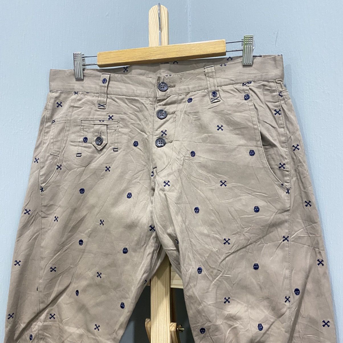 PPFM Archive PPFM Skull & Cross Embroidery Chino Japanese Brand Size US 32 / EU 48 - 5 Thumbnail