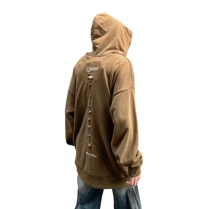 Japanese Brand Skeleton Hollow Out Khaki Hoodie Size US M / EU 48-50 / 2 - 3 Thumbnail