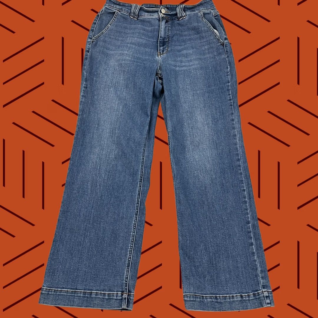Vintage Judy Blue Jeans Size 16W W36 I31 Wide Leg Blue Denim Stretch High Waist Chic Women Jeans Everyday Wear 5-Pocket Size 38" / US 16 / IT 52 - 1 Thumbnail