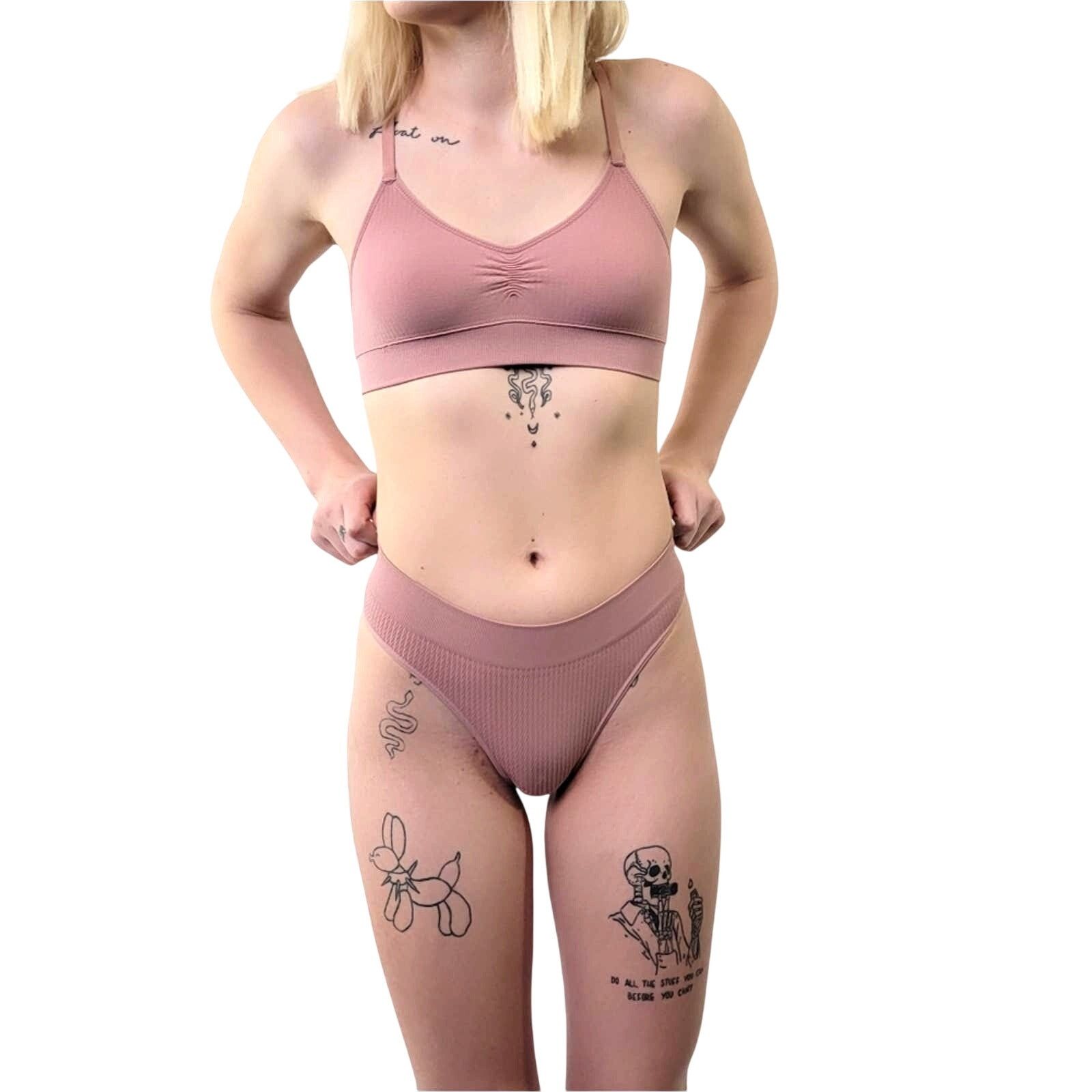 Designer Dusty Pink Plain Lingerie Set - S Size ONE SIZE - 1 Thumbnail