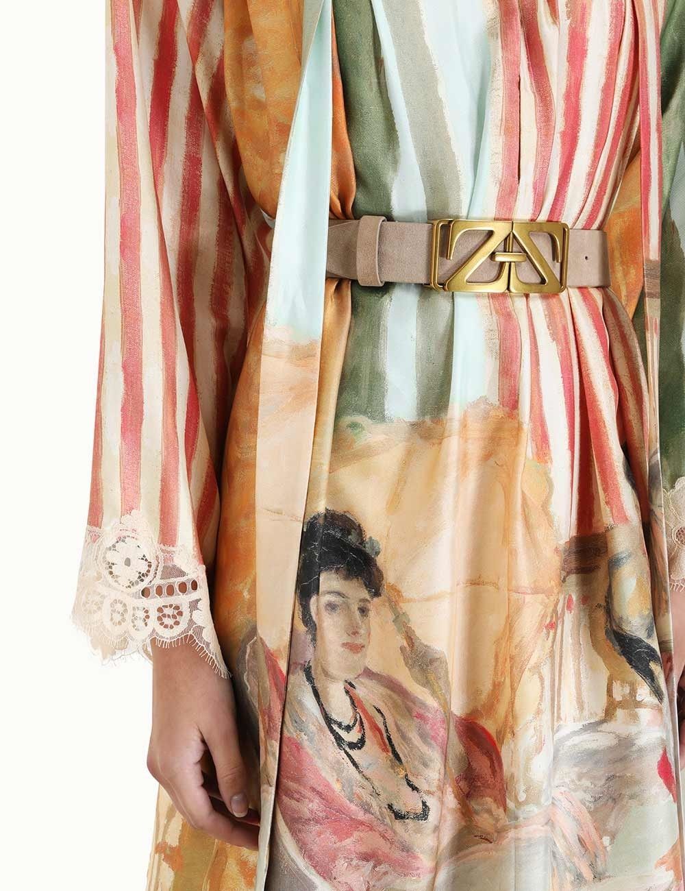 Zimmermann oc11z0225 Luminosity Lace Back Midi Dress in Multicolor Size XL / US 12-14 / IT 48-50 - 4 Thumbnail