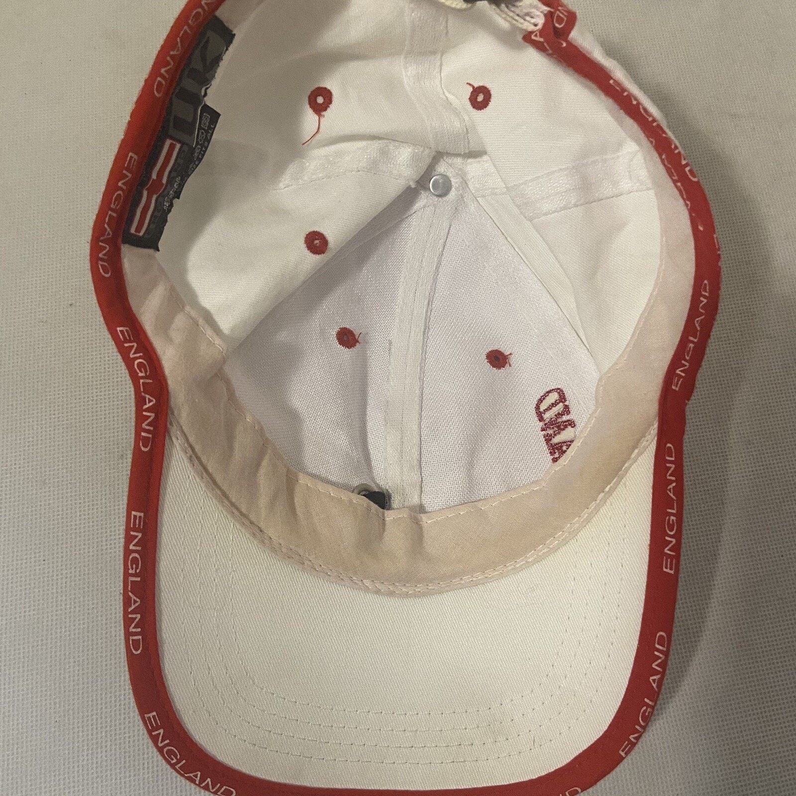 Other Biking Hat White England Flag Adjustable Ball Cap Travel Size ONE SIZE - 8 Thumbnail