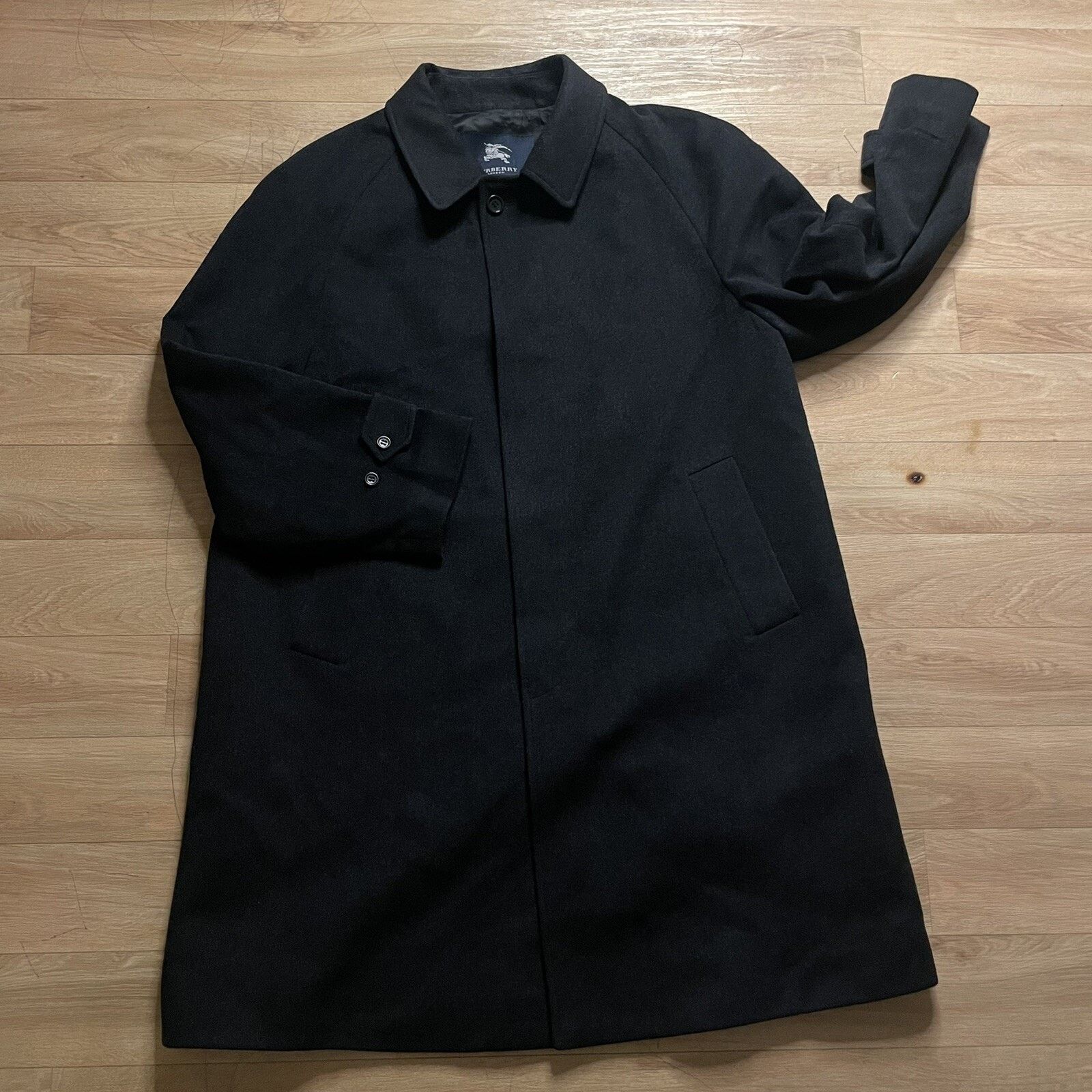 Burberry Burberry london Trench Coat jacket virgin WOOL men's BLACK Size US L / EU 52-54 / 3 - 2 Thumbnail
