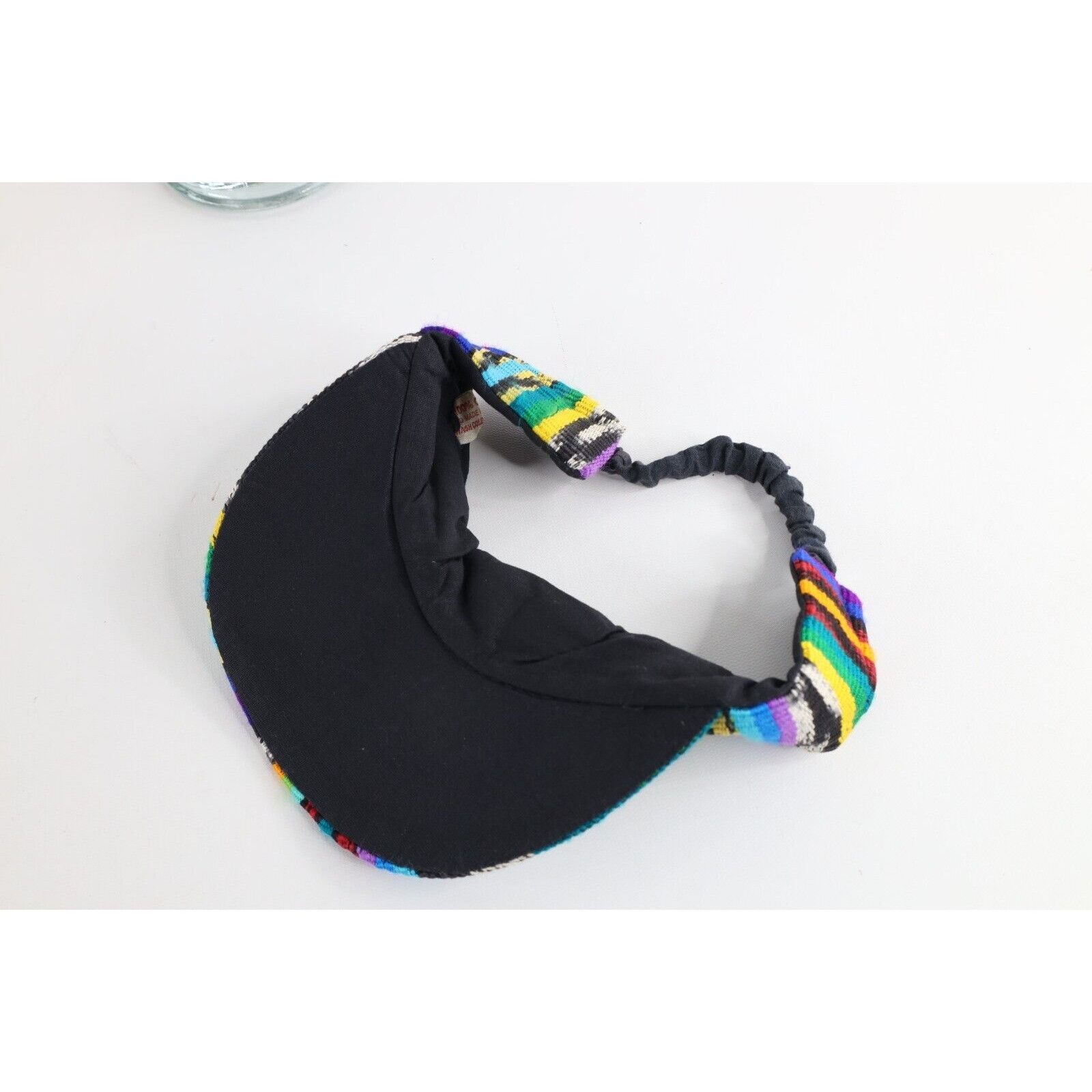 Vintage Vintage 90s Coogi Style Rainbow Striped Knit Stretch Visor Size ONE SIZE - 5 Thumbnail