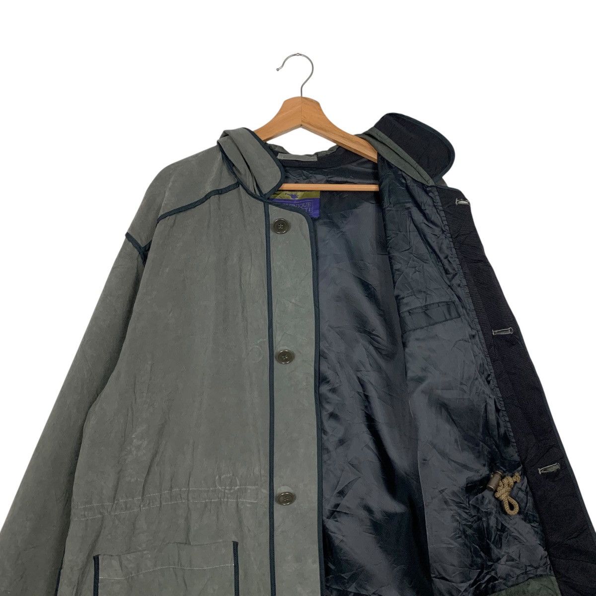 Japanese Brand Vintage DOMINIQUE MORLOTTI PARIS Hooded Long Coat #2453-C110 Size US M / EU 48-50 / 2 - 12 Thumbnail