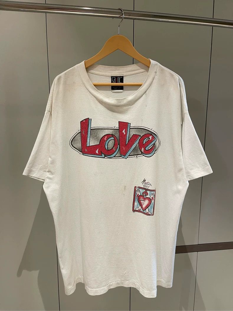 Saint Michael Saint Michael White vintage Cupid LOVE Made Old Short Sleev Size US XL / EU 56 / 4 - 1 Thumbnail