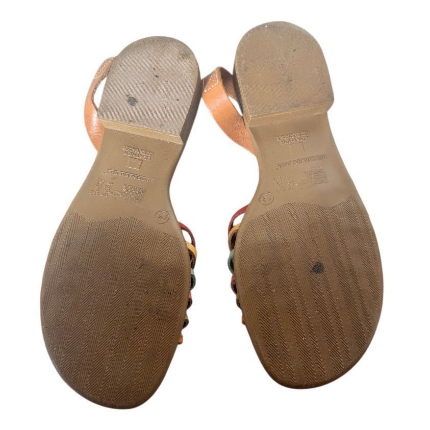 Other Montego Bay Club Leather Multicolor Strappy Flat Sandals Wom Size US 8.5 / IT 38.5 - 3 Thumbnail