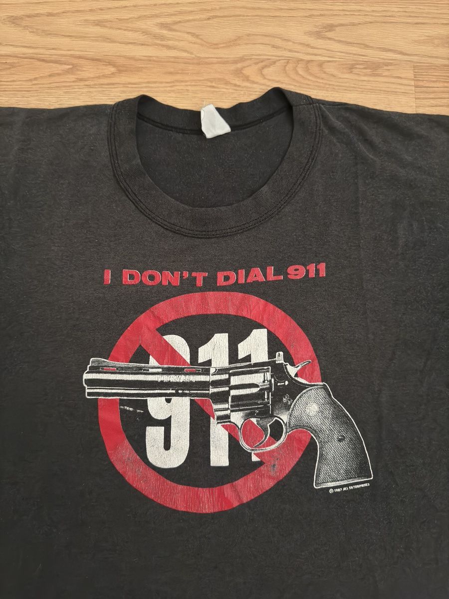 Vintage Vintage American I Don't Dial 911 Tee Size US M / EU 48-50 / 2 - 2 Thumbnail