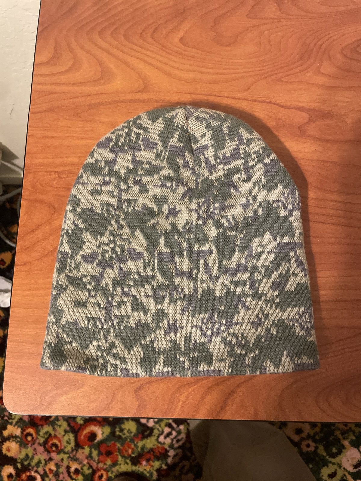Pre-owned Comme Des Garçons 194 Local Pixilated Beanie In Green
